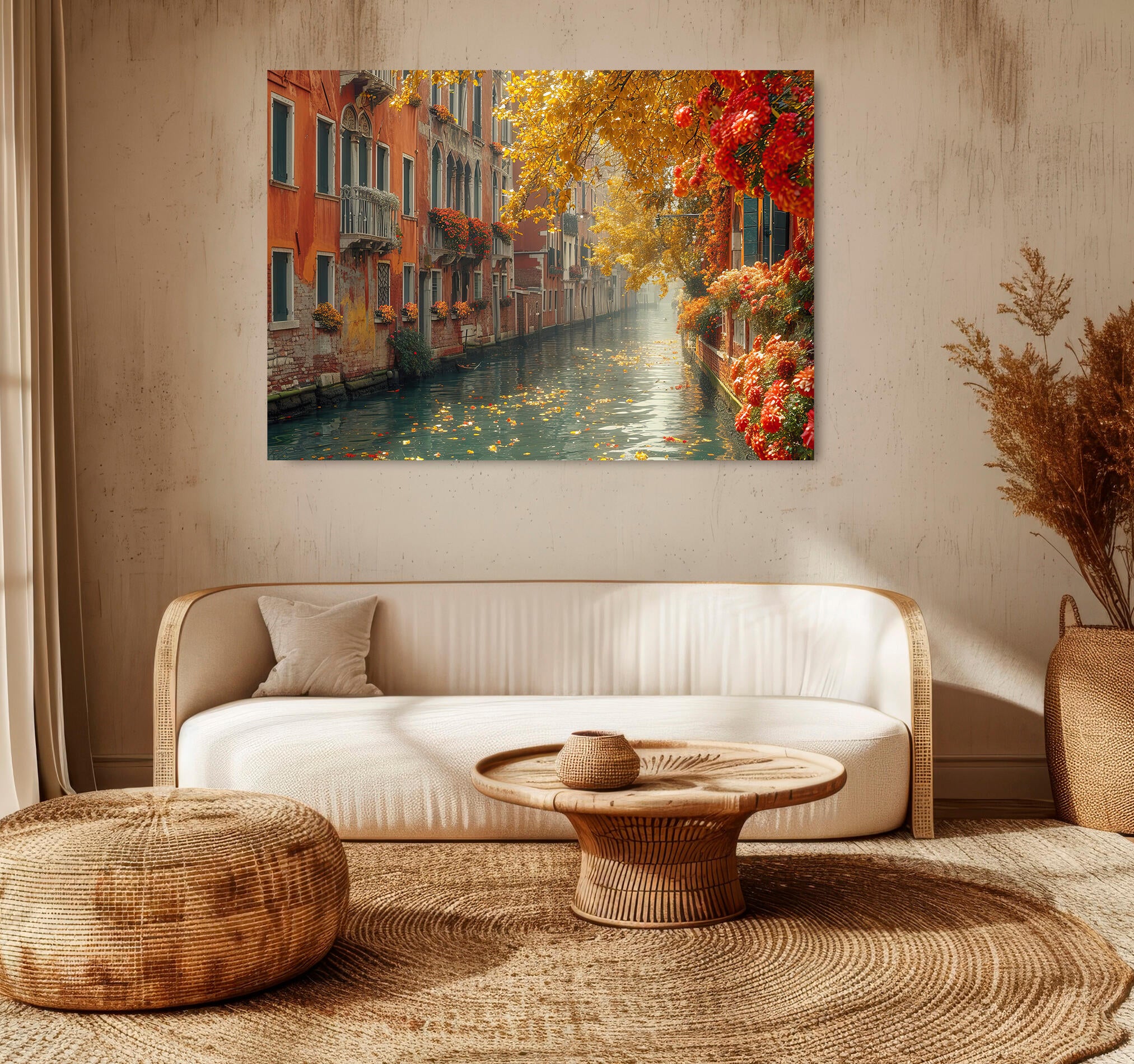 Objeto decorativo sin marco Arte rectangular de 140 x 100 cm. MDF Canal Atardecer pasteles cálidos - 10