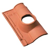TEJA CERÁMICA CON SALIDA DE HUMOS CIRCULAR PARA TEJA S10 ROJO FLAMEADO - 2