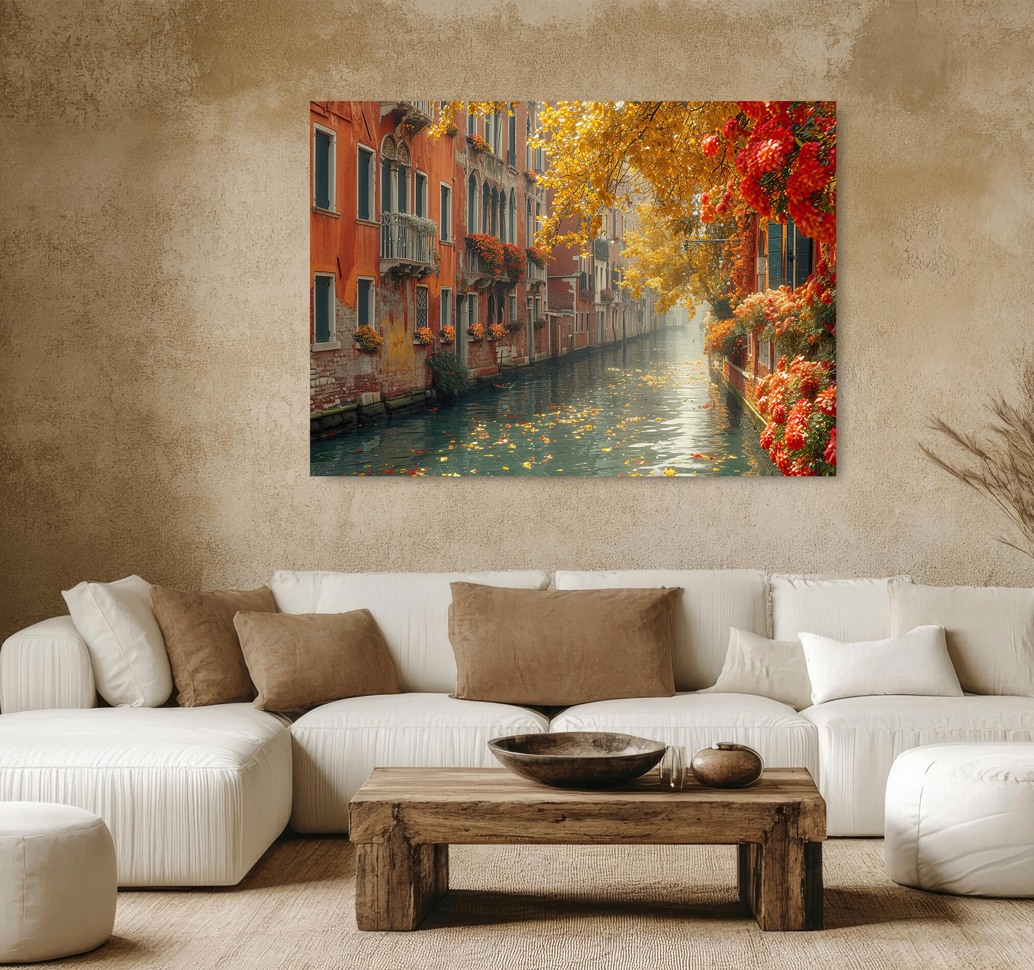 Objeto decorativo sin marco Arte rectangular de 140 x 100 cm. MDF Canal Atardecer pasteles cálidos - 6