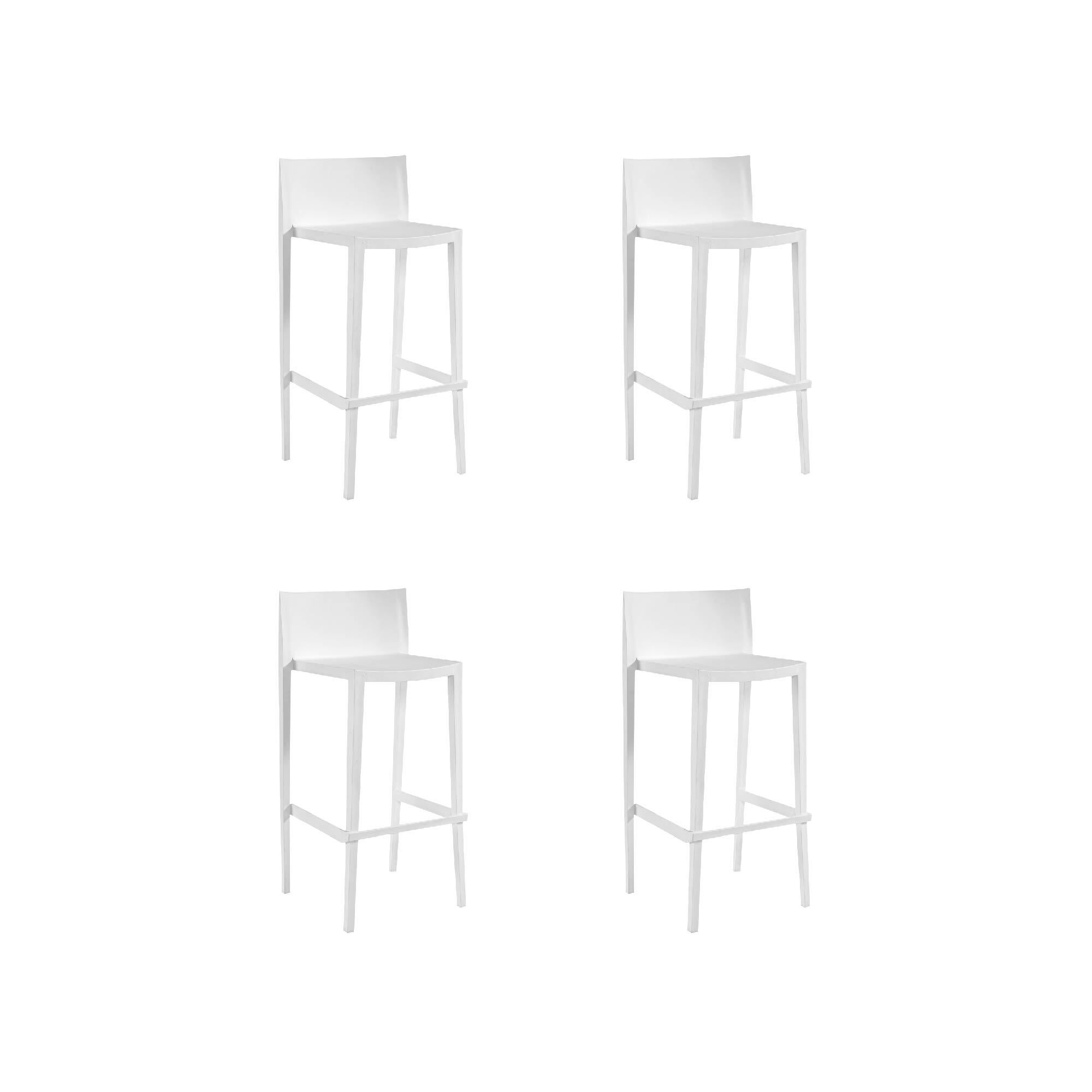 pack 4 sillas altas de jardin sin cojin de resina sunset blanco