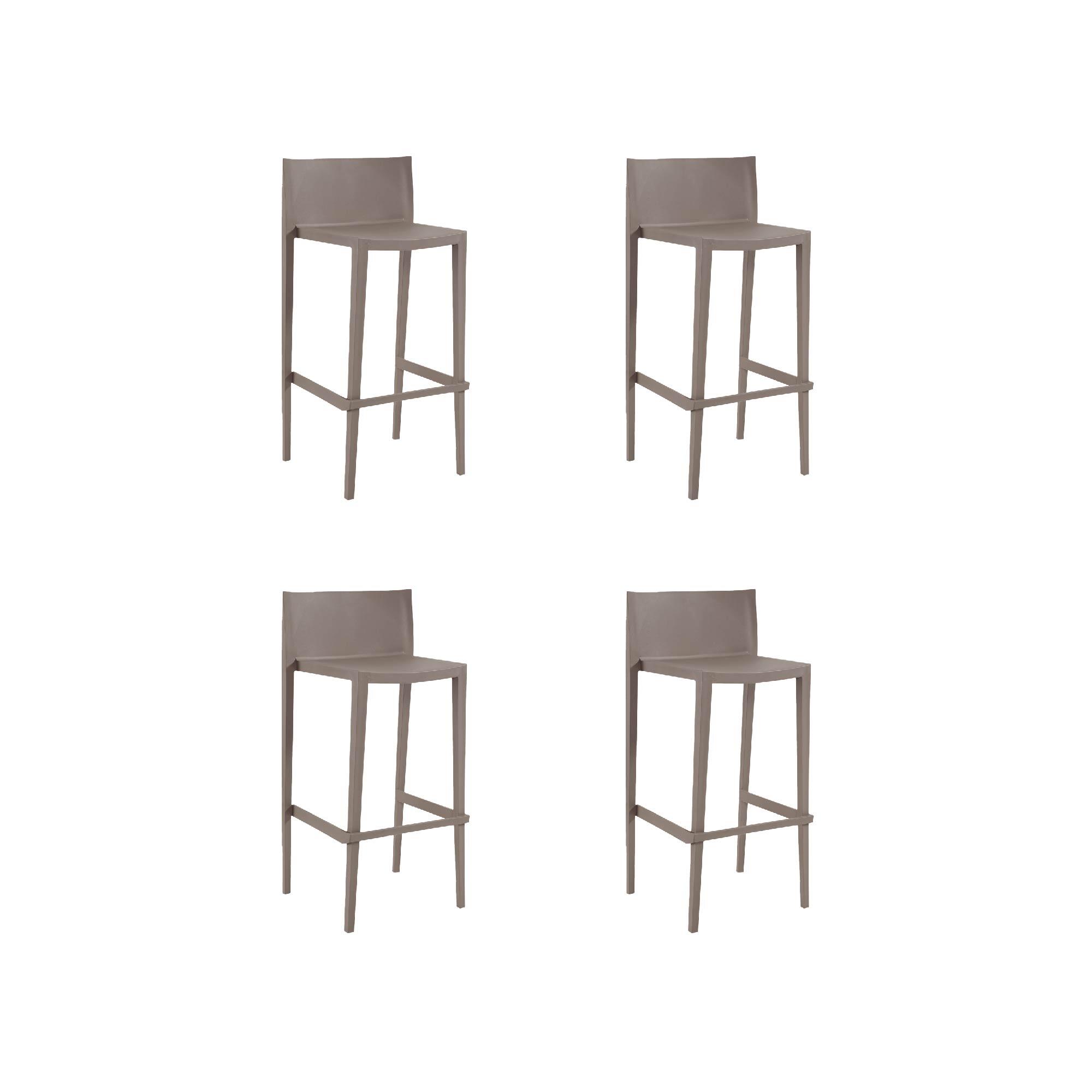 pack 4 sillas altas de jardin sin cojin de resina sunset beige