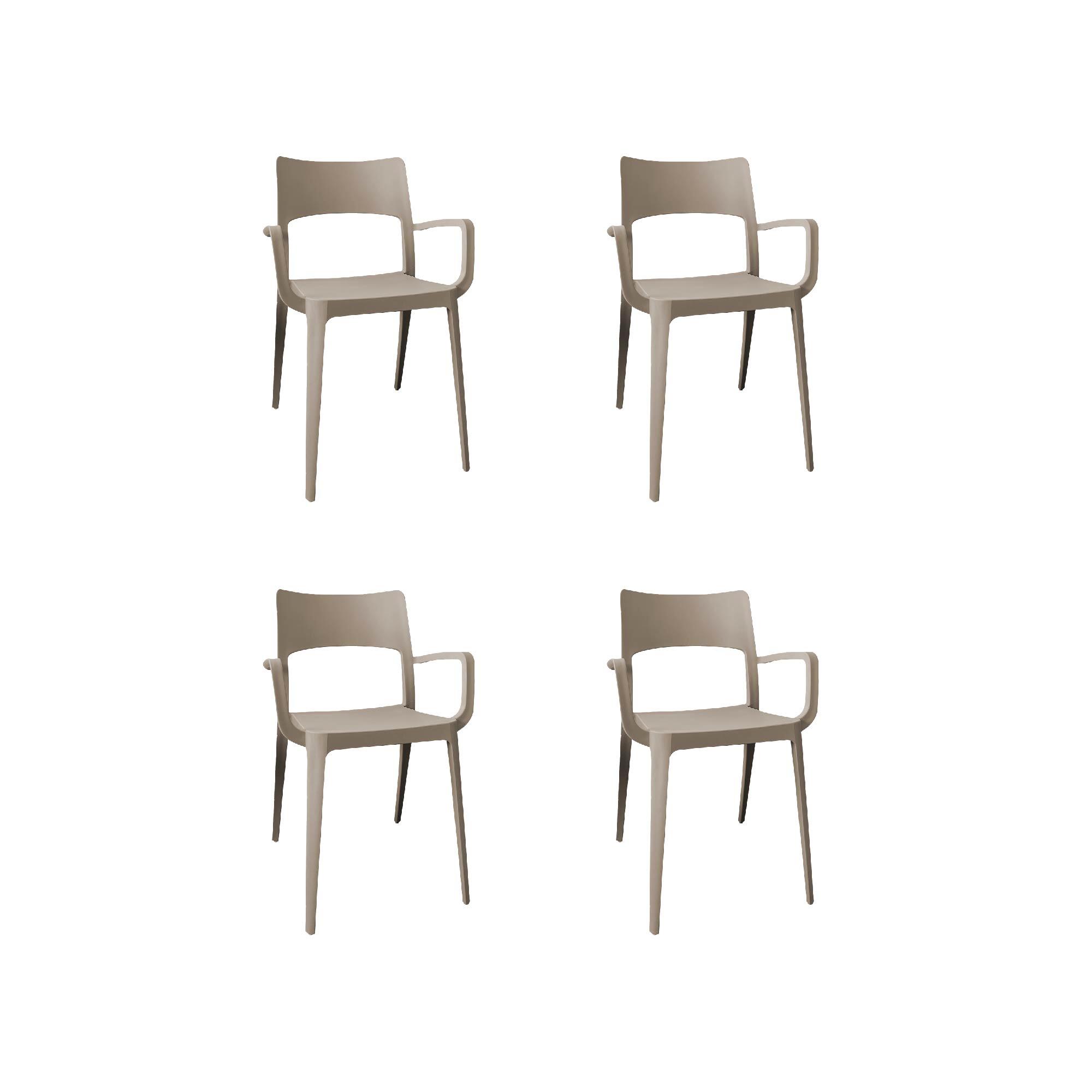 Silla de jardín sin cojín de resina vanity beige