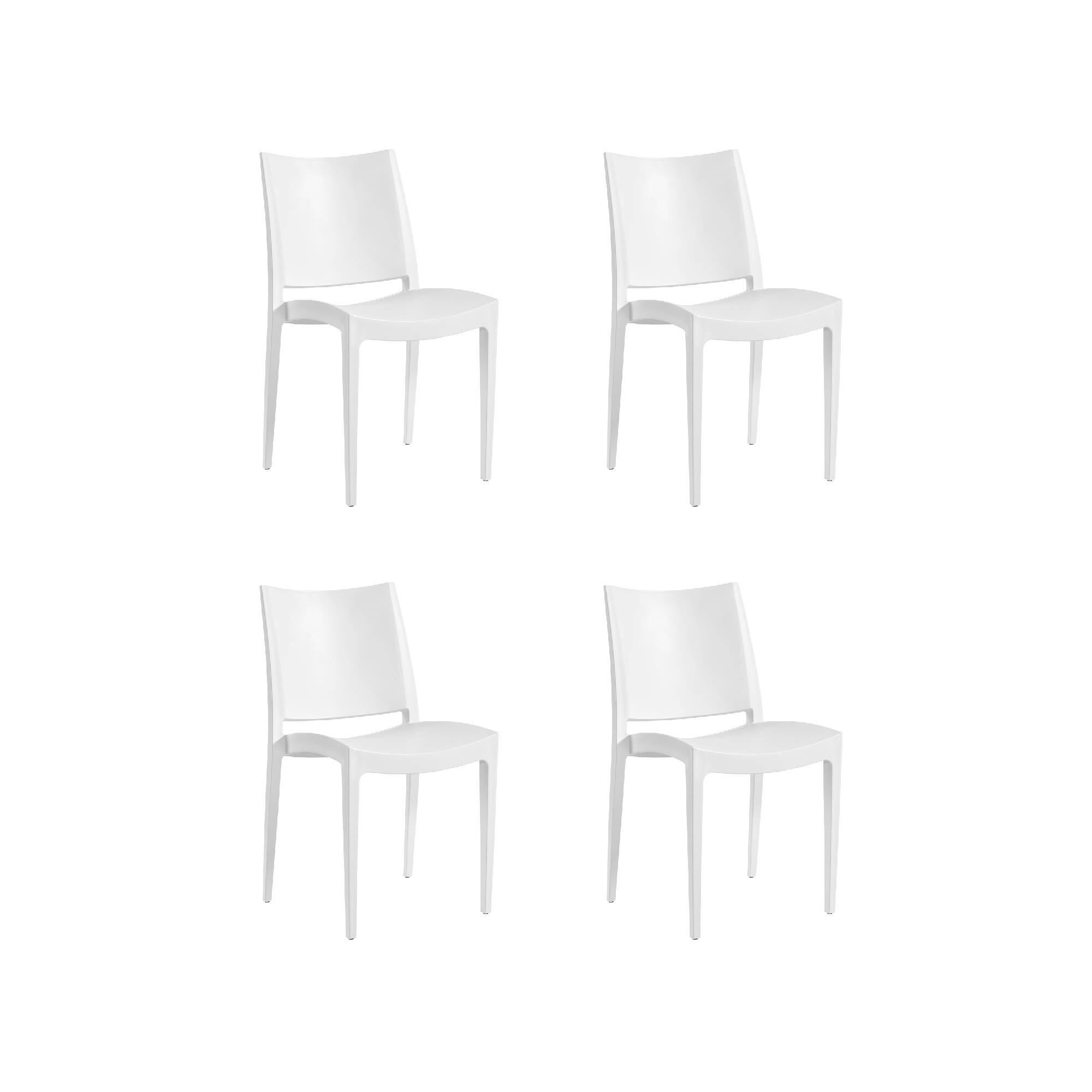 pack 4 sillas altas de jardin sin cojin de resina libby blanco