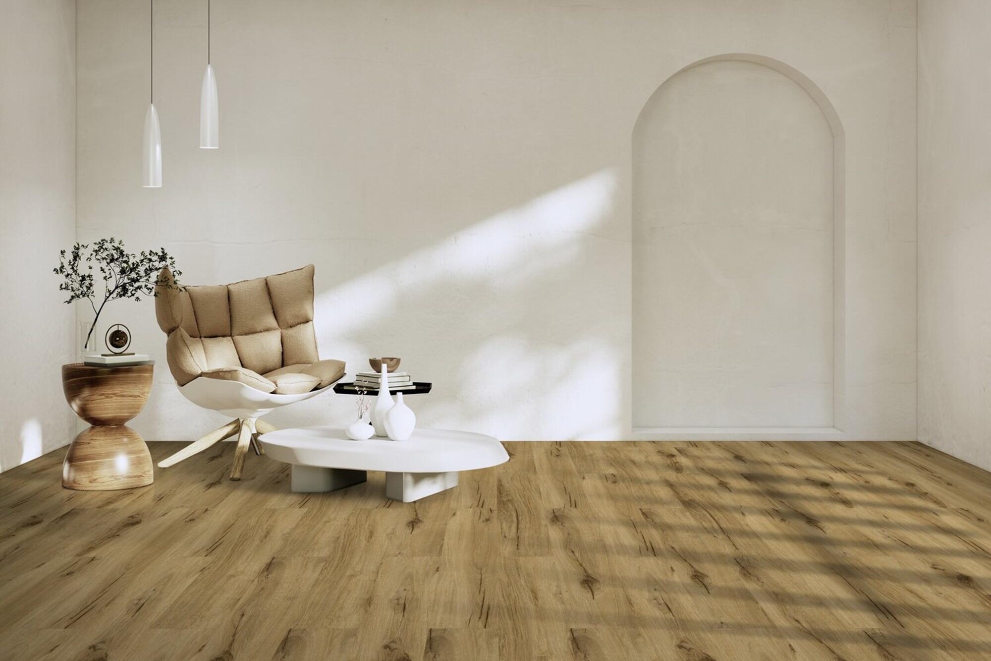 Pavimento vinílico lâmina de SPC click flutuante SENSO BAMBI RIGID ACOUSTIC superior Gerflor 5,7 mm com base - 7