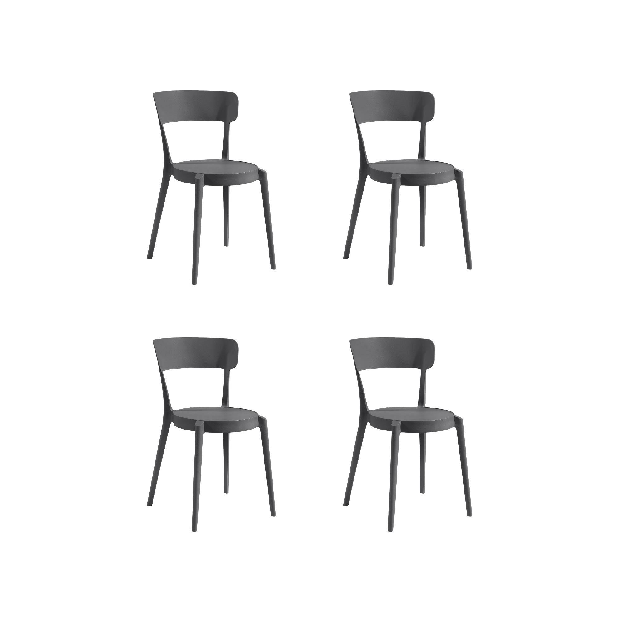 pack 4 sillas altas de jardin sin cojin de resina acasa gris