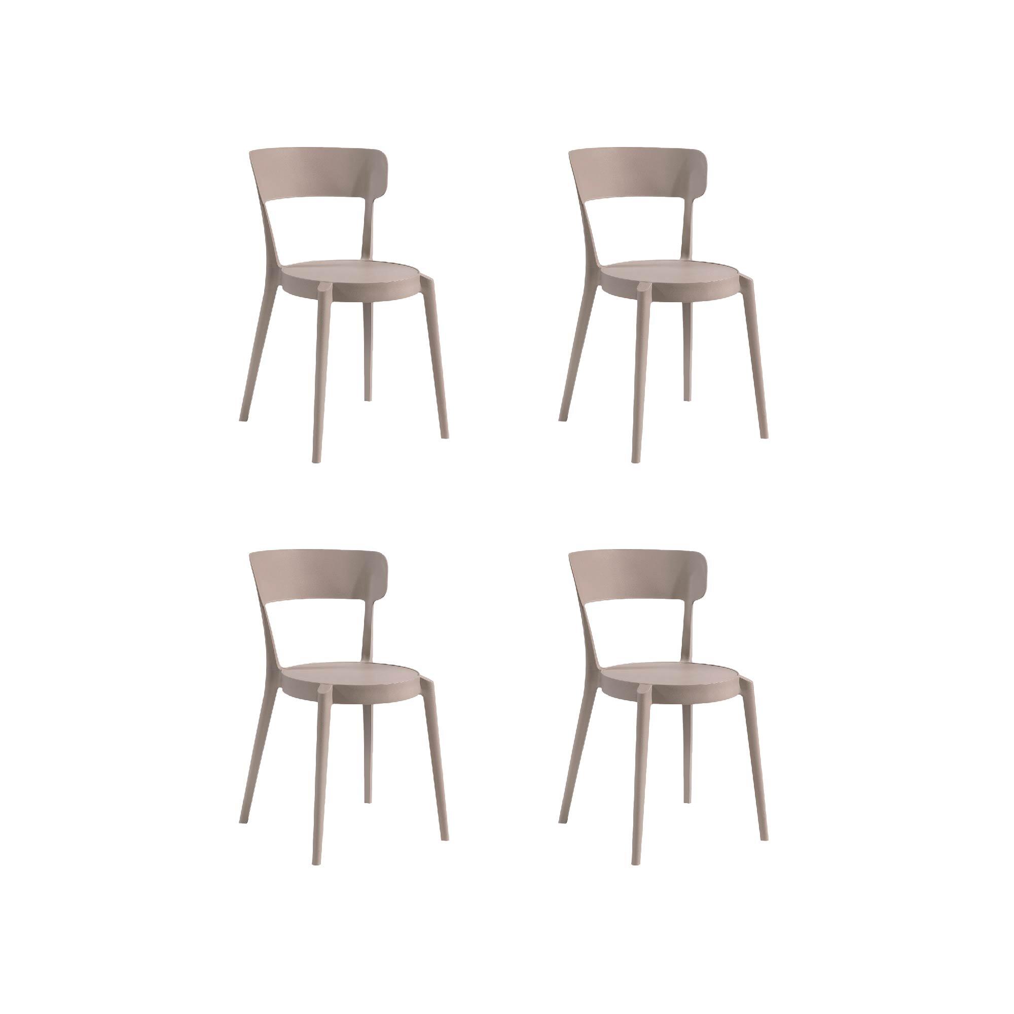pack 4 sillas altas de jardin sin cojin de resina acasa beige