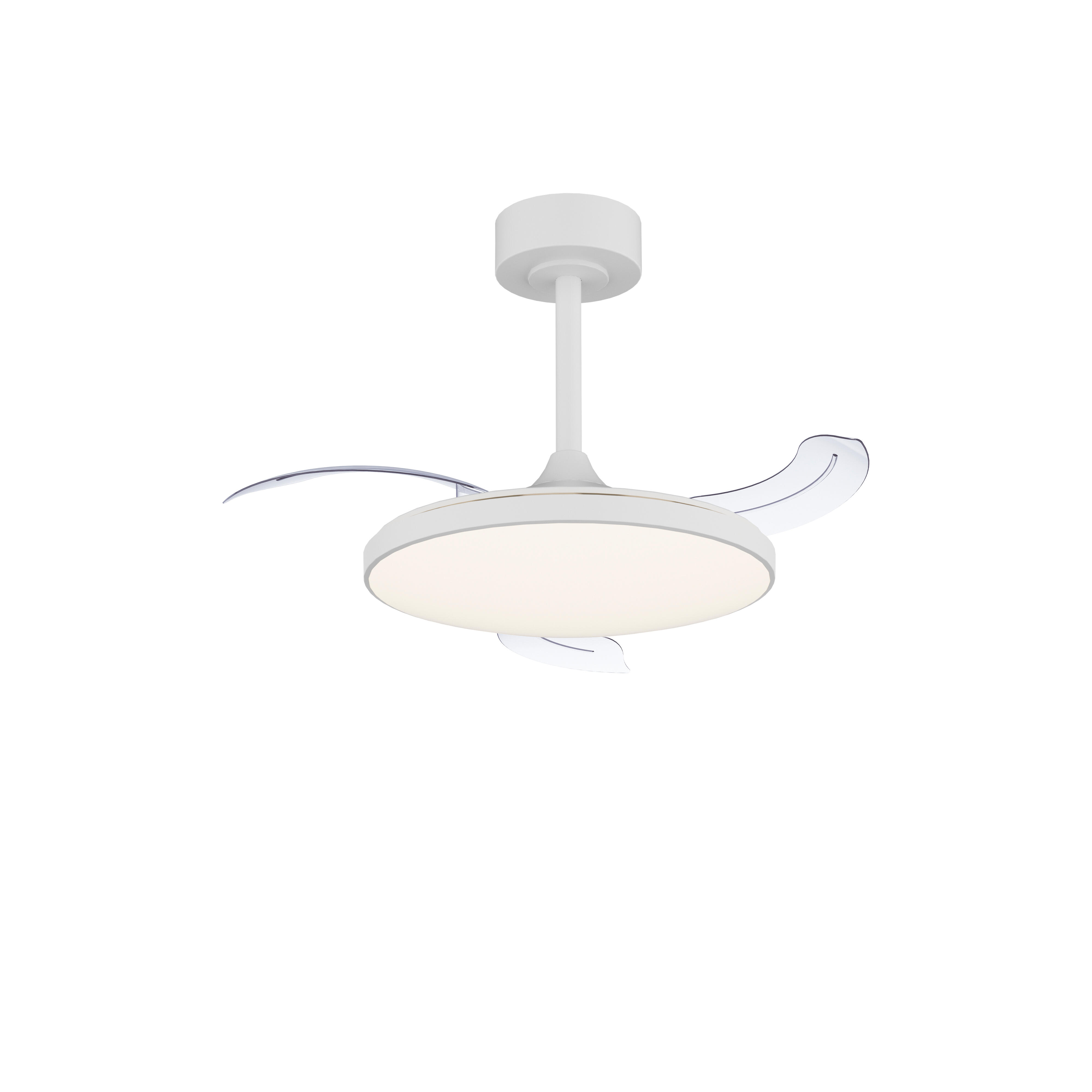 Ventilador de techo con luz silencioso DC 25W con mando ø90 cm Slim MANTRA blanco luz CCT 3 aspas retráctiles tipo lámpara| 3 velocidades| modo verano/invierno| recomendado para <13m² - 2