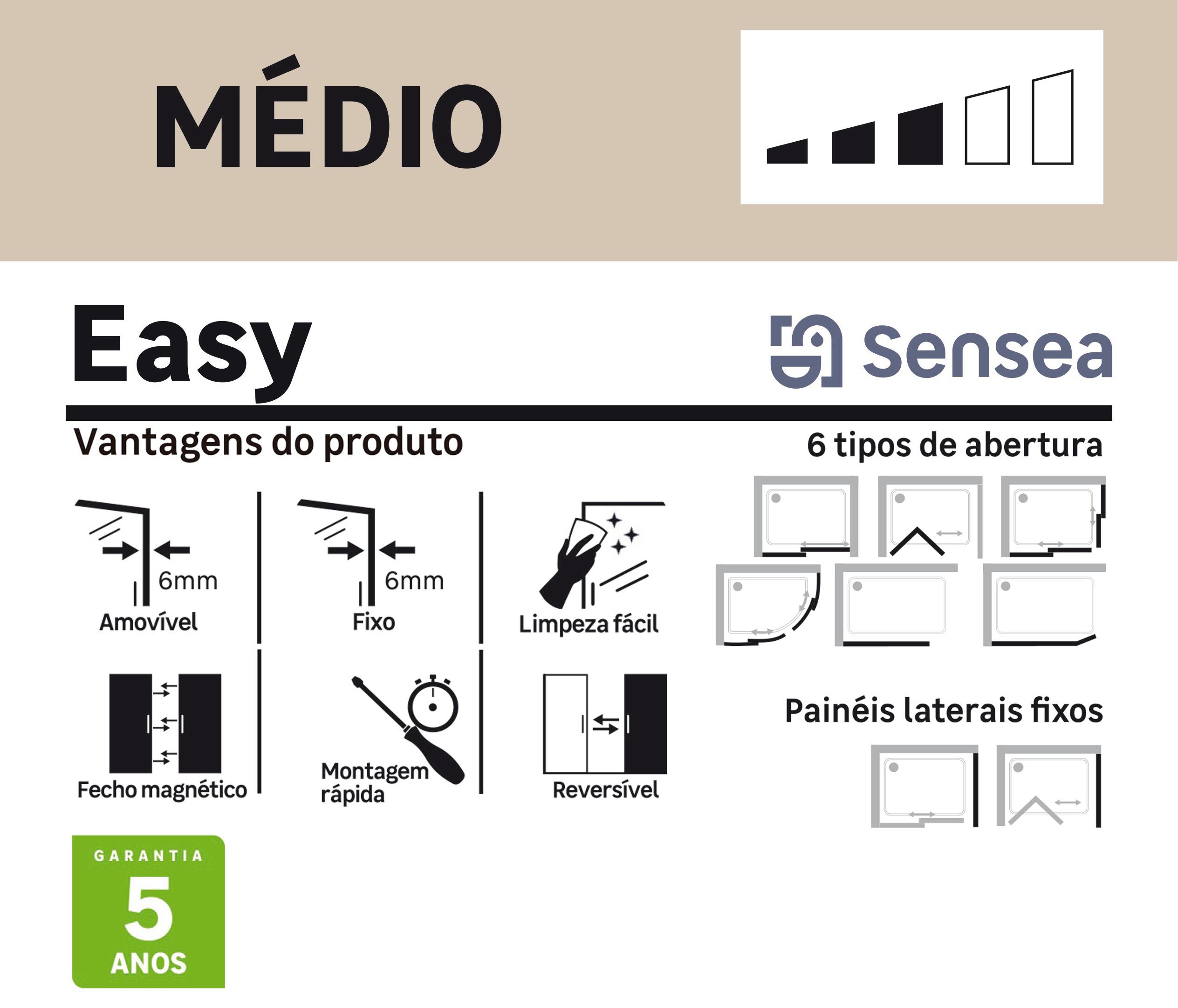 Vidros para cabine de duche 80x190 cm transparente Easy - 5