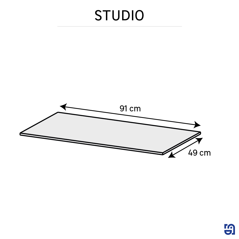 Top per lavabo Studio SENSEA L 91 x H 1.2 x P 49 cm grigio truciolare, opaco - 6