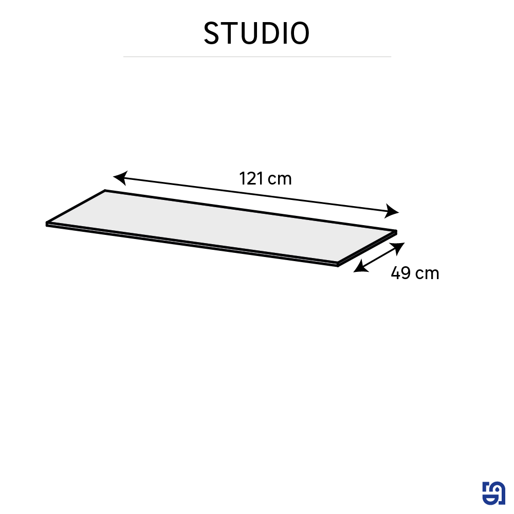 Top per lavabo Studio SENSEA L 121 x H 1.2 x P 49 cm grigio truciolare, opaco - 6