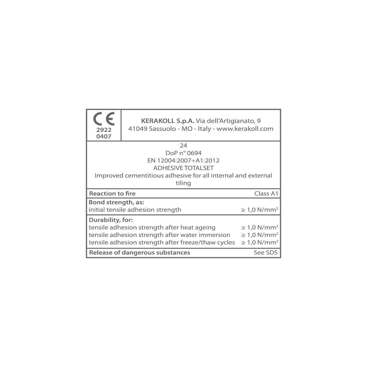 Malta adesiva Totalset 25 kg bianco - 3