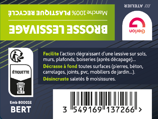 Brosse à main polypropylène GERLON Bricolage, éco tampico - 5