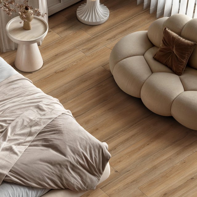 Piastrella da pavimento interno in gres porcellanato 20 x 120 cm rettificato smaltato beige opaco Cortina R9 traffico medio forte (pei 3/5) Sp. 9 mm 1.2 mq