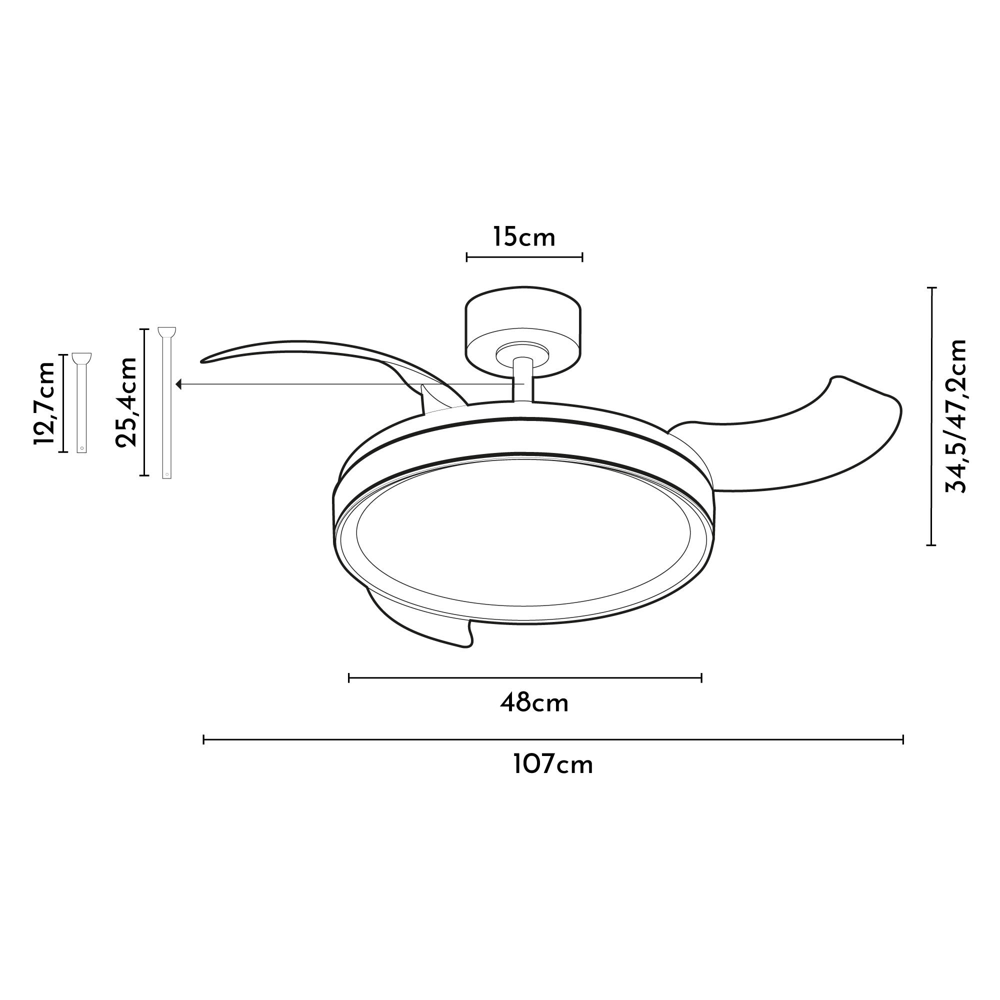 Ventilador de techo con luz silencioso DC Arte Confort Dube M Blanco/Plata blanco/gris 107 cm - 8