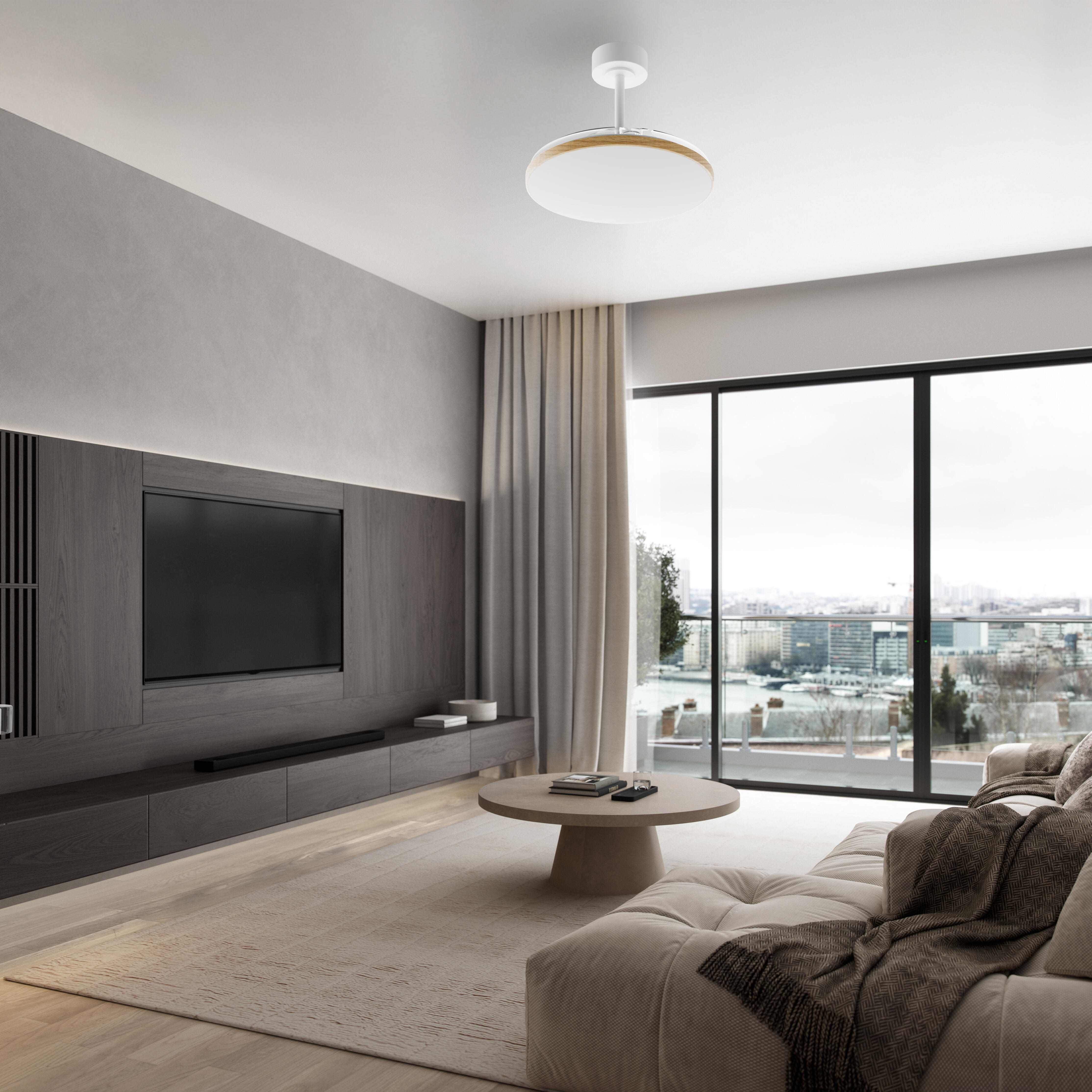 Ventilador de techo con luz silencioso DC 30W con mando ø106 cm Slim MANTRA marrón luz CCT 3 aspas retráctiles tipo lámpara | 3 velocidades| modo verano/invierno| recomendado de 13 a 20m² - 7