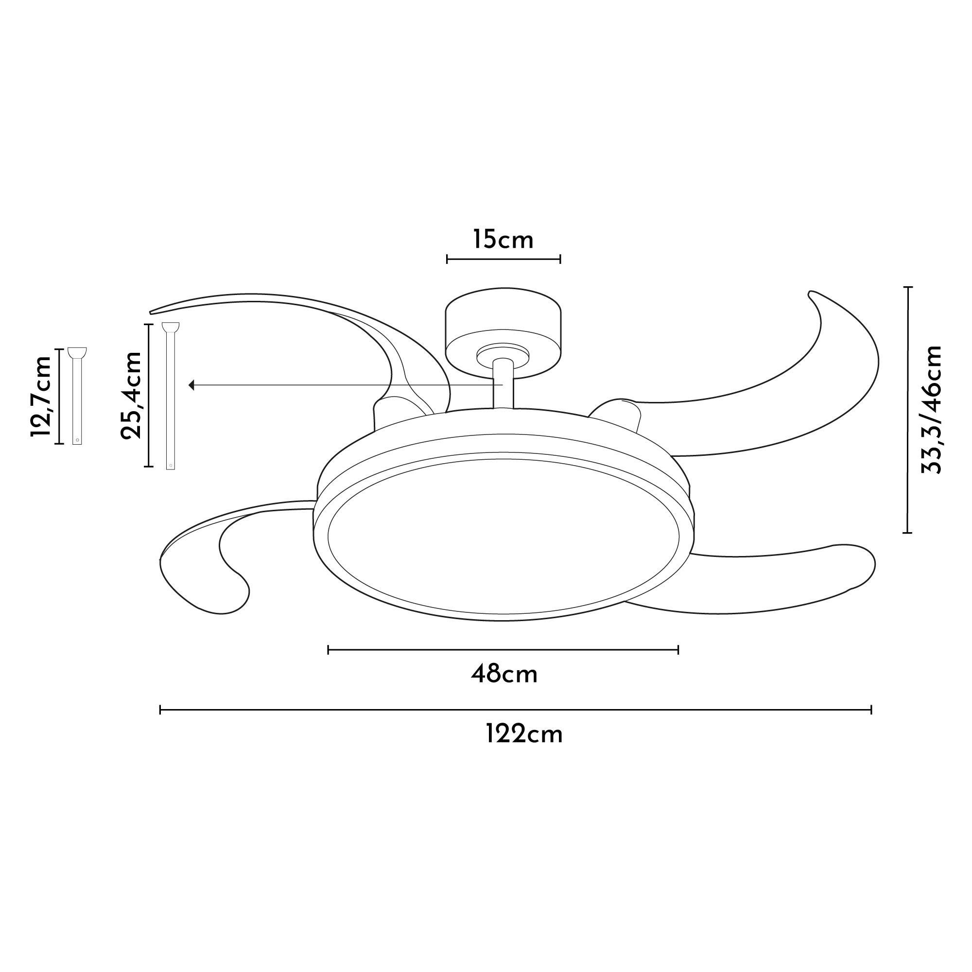 Ventilador de techo con luz silencioso DC 30W con mando ø122 cm Whira L ARTE CONFORT blanco luz CCT 4 aspas| 6 velocidades| modo verano/invierno| temporizador| brisa| recomendado de 13 a 20m² - 8