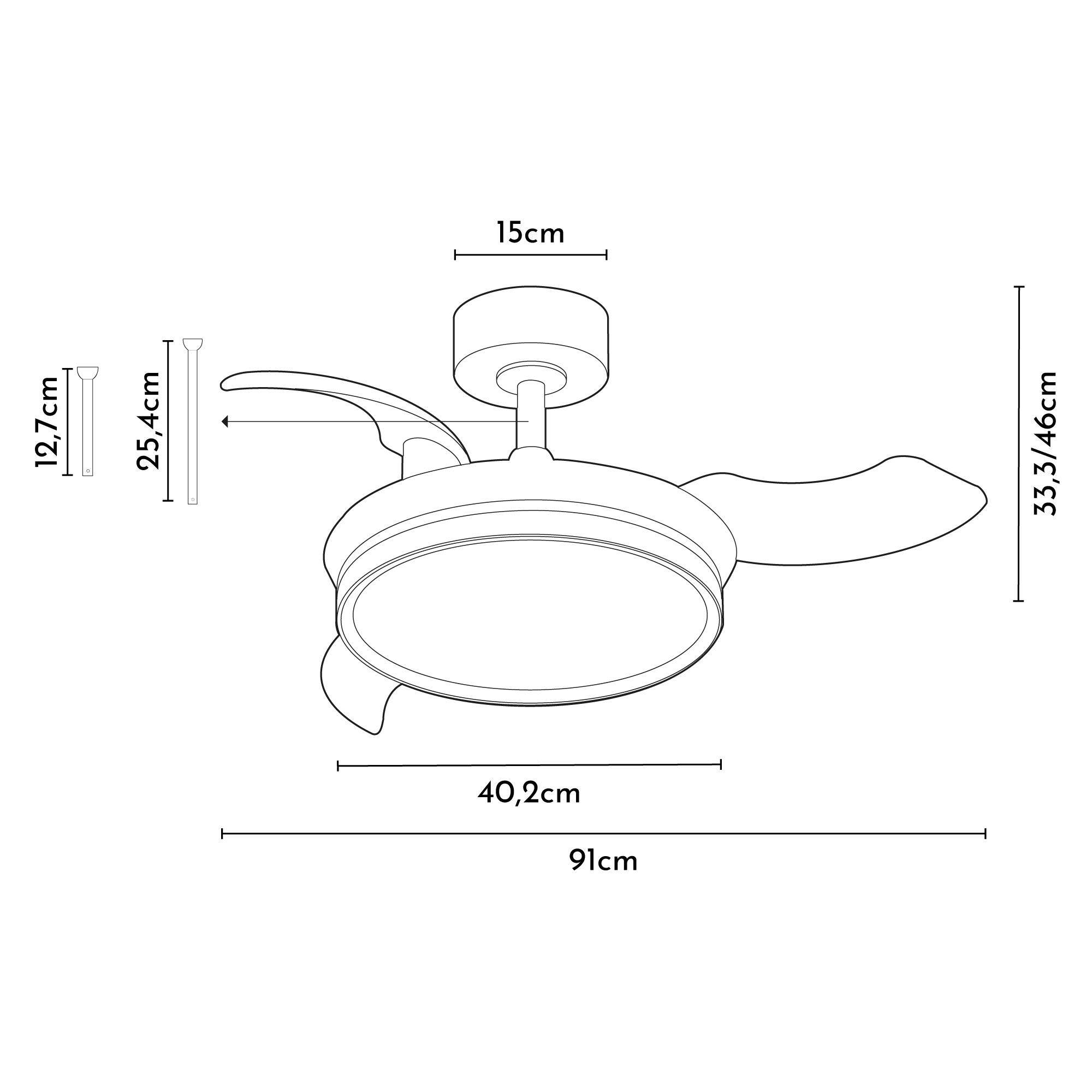 Ventilador de techo con luz silencioso DC Arte Confort Selas S blanco 91 cm - 8