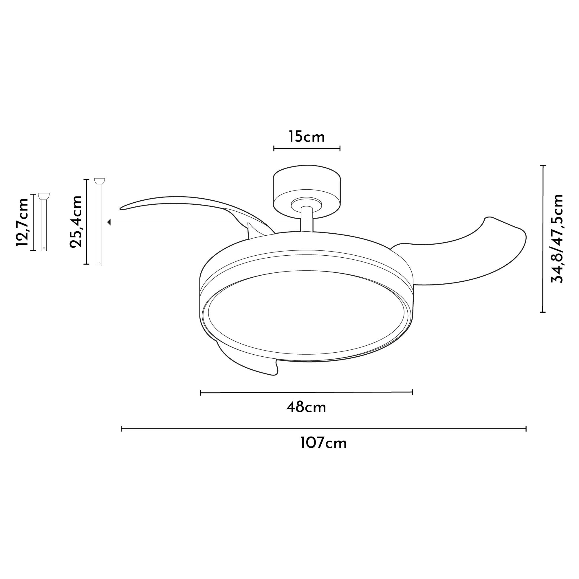 Ventilador de techo con luz silencioso DC 30W con mando ø107 cm Selas ARTE CONFORT blanco luz CCT 3 aspas| 6 velocidades| modo verano/invierno| brisa| temporizador| recomendado de 13 a 20m² - 8