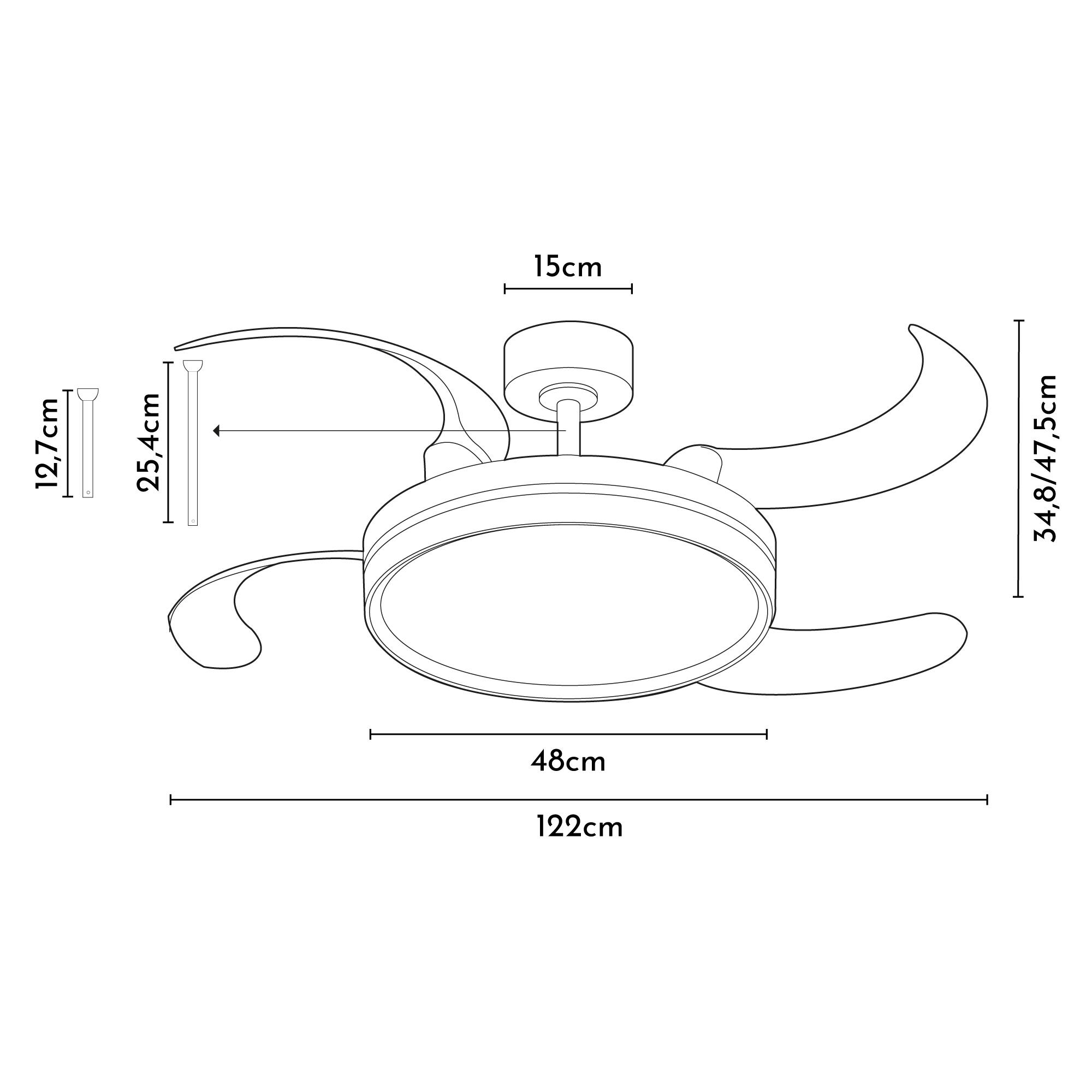 Ventilador de techo con luz silencioso DC Arte Confort Selas L blanco 122 cm - 8