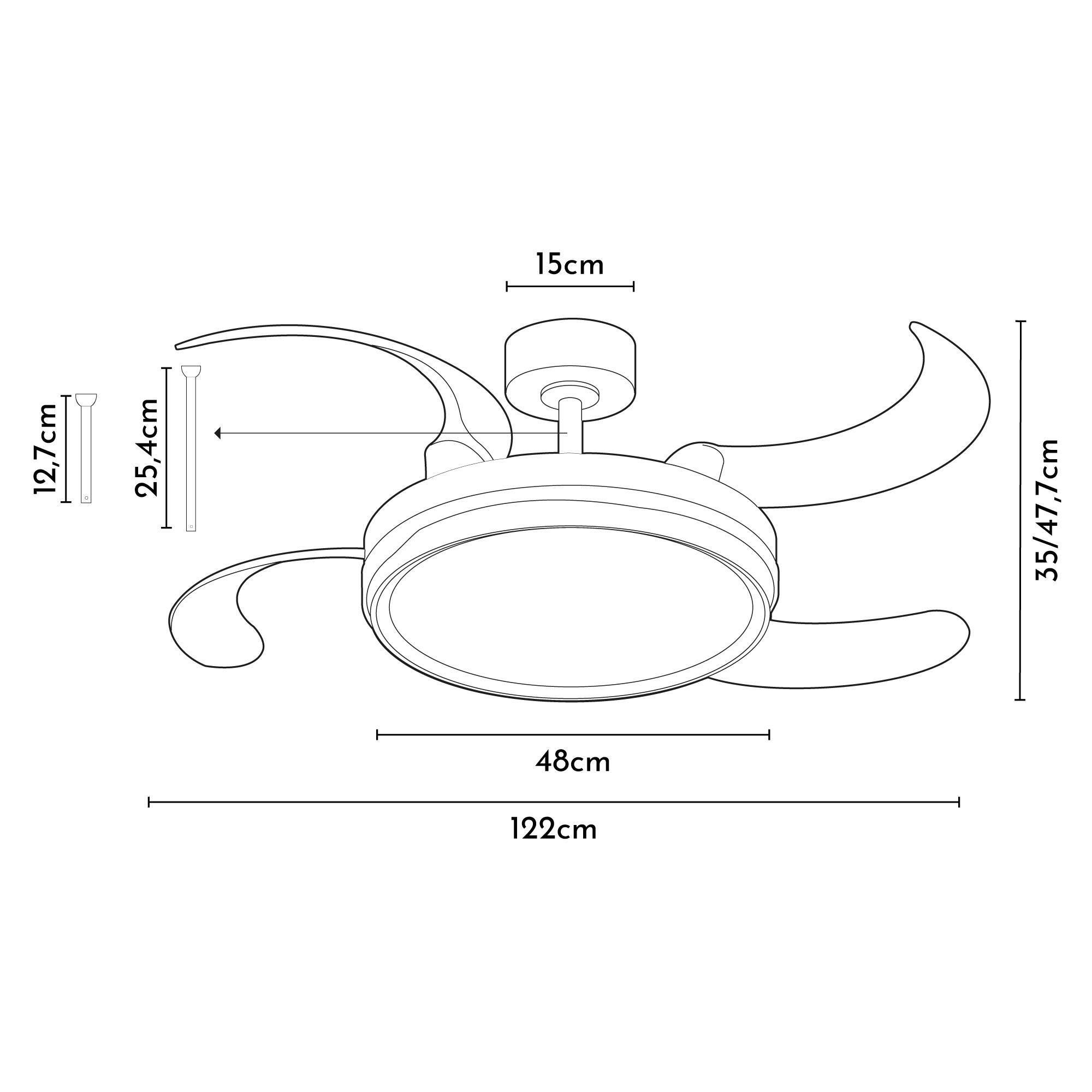 Ventilador de techo con luz silencioso DC Arte Confort Alio L blanco 122 cm - 7