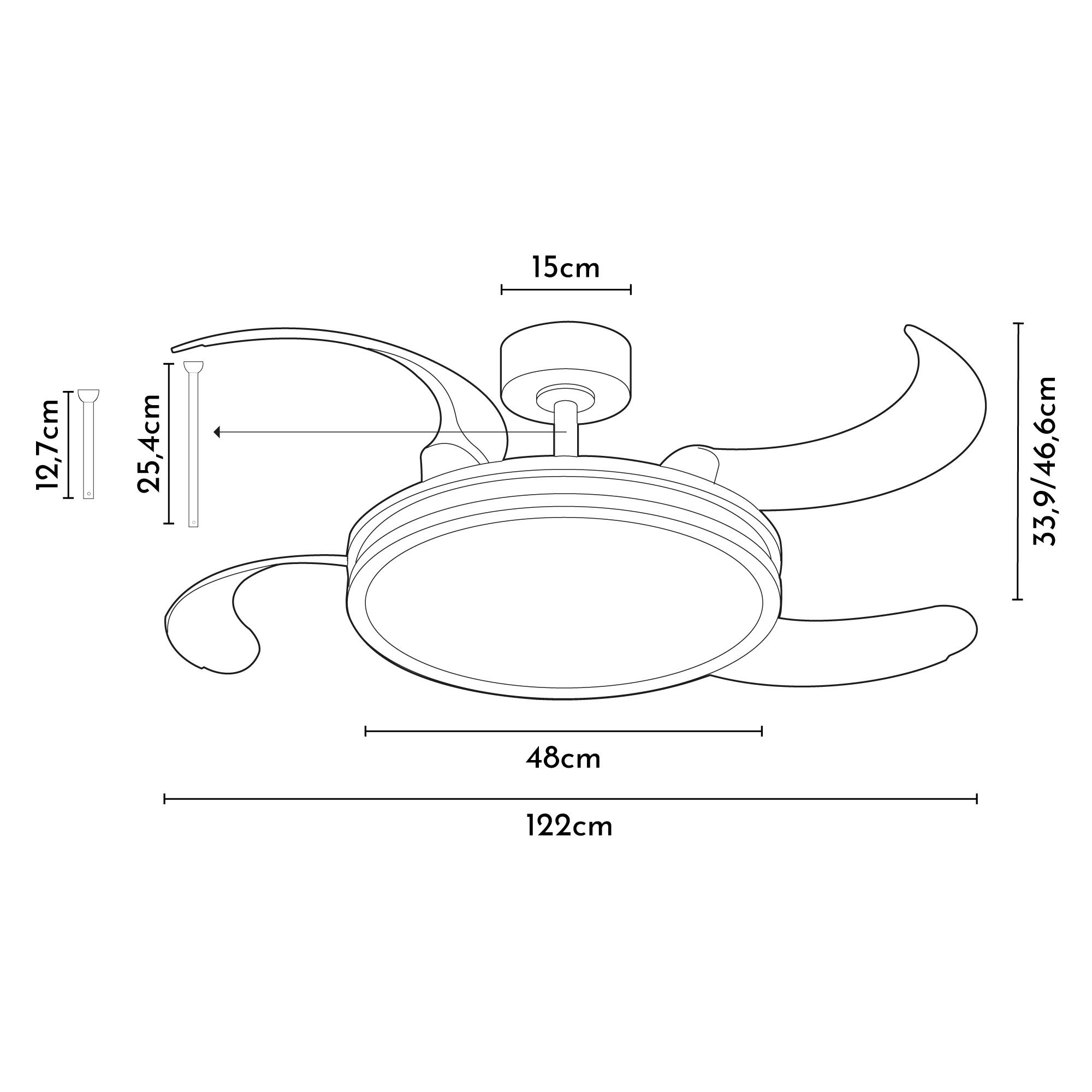 Ventilador de techo con luz silencioso DC 30W con mando ø122 cm Maca L ARTE CONFORT blanco luz CCT 4 aspas| 6 velocidades| modo verano/invierno| brisa| recomendado de 13 a 20m² - 7