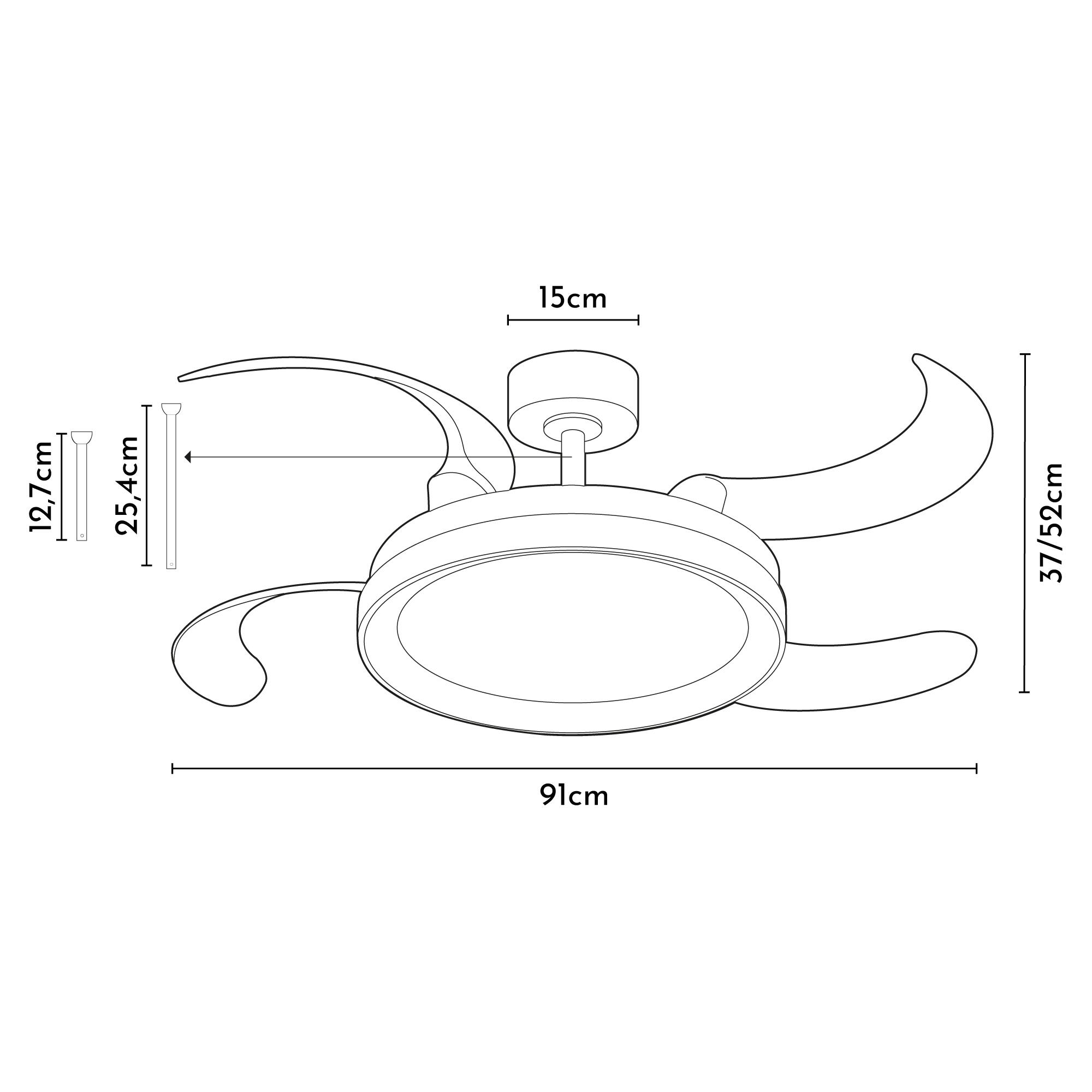 Ventilador de techo con luz silencioso DC Arte Confort Lily L blanco 122 cm - 7