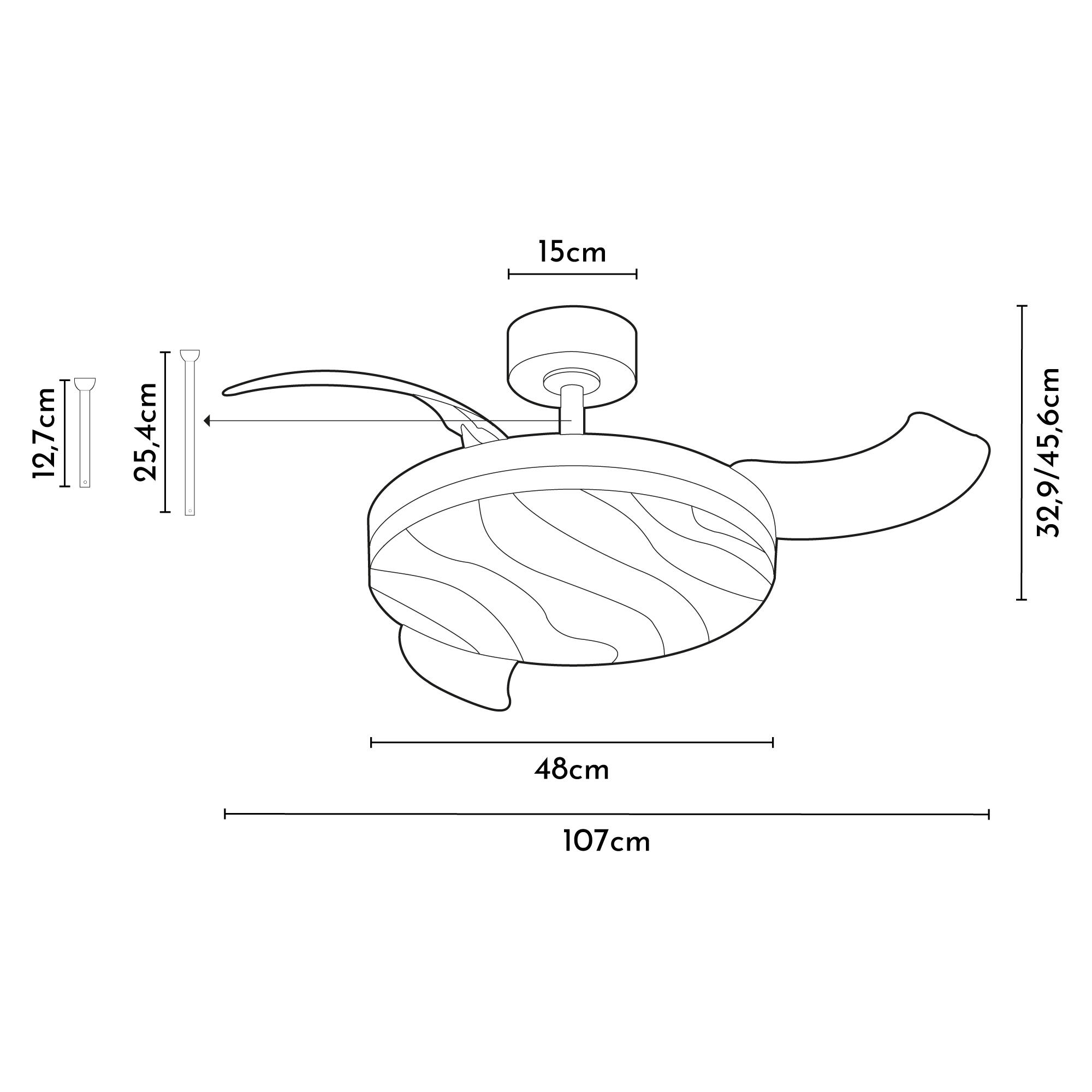 Ventilador de techo con luz silencioso DC 30W con mando ø107 cm Hyla ARTE CONFORT blanco luz CCT 3 aspas retráctiles tipo lámpara| 6 velocidades| modo verano/invierno| brisa| temporizador| recomendado de 13 a 20m² - 8