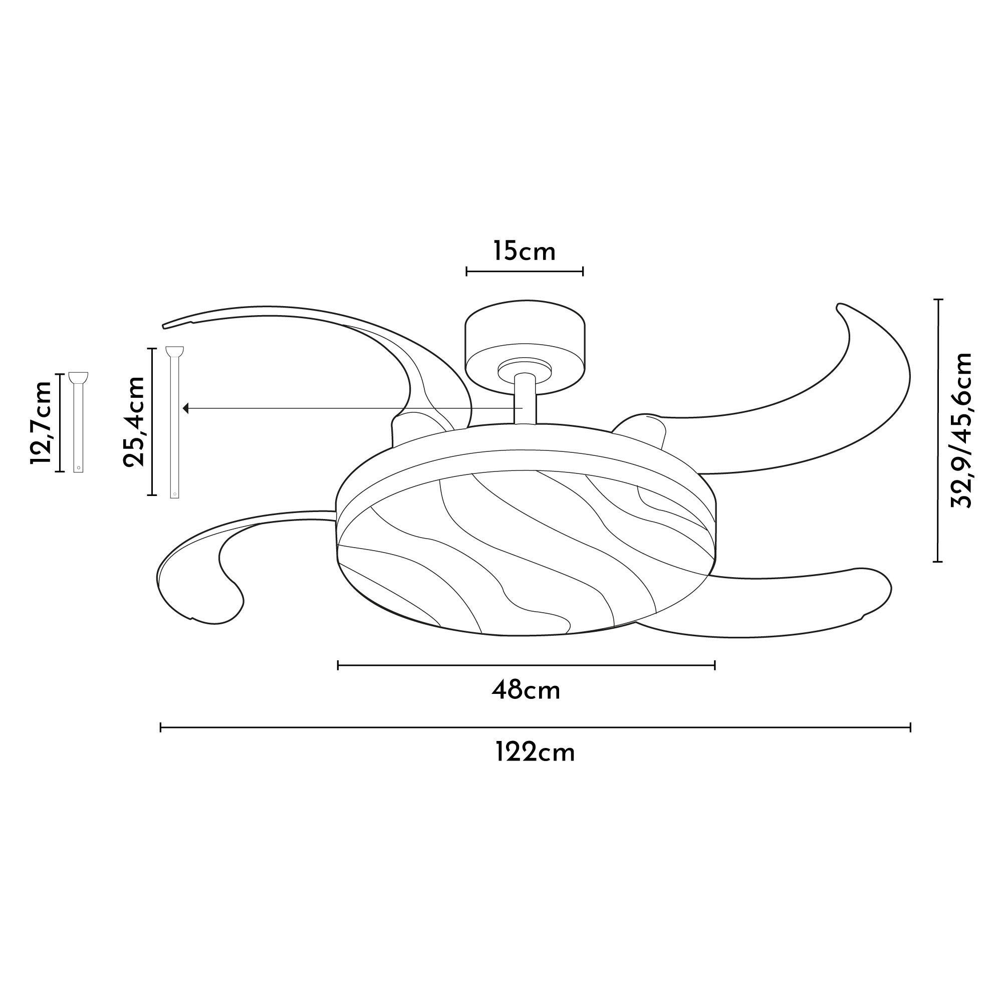 Ventilador de techo con luz silencioso DC 30W con mando ø122 cm Hyla L ARTE CONFORT blanco luz CCT 4 aspas| 6 velocidades| modo verano/invierno| temporizador| brisa| recomendado de 13 a 20m² - 8