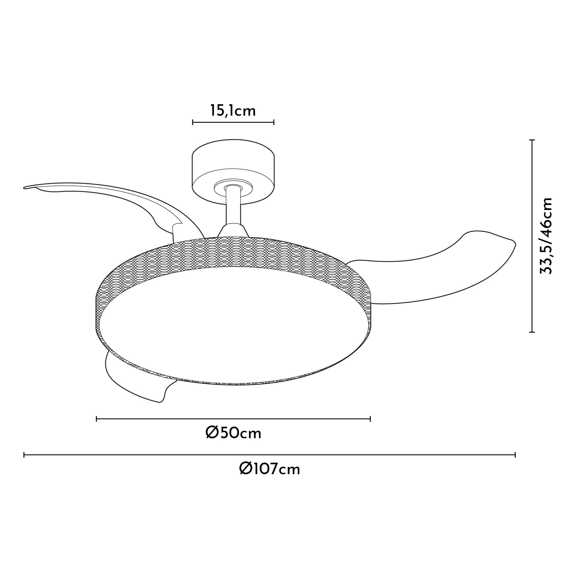 Ventilador de techo con luz silencioso DC 25W con mando ø107 cm Hera ARTE CONFORT blanco luz CCT 3 aspas| 6 velocidades| modo verano/invierno| brisa| temporizador| recomendado de 13 a 20m² - 8