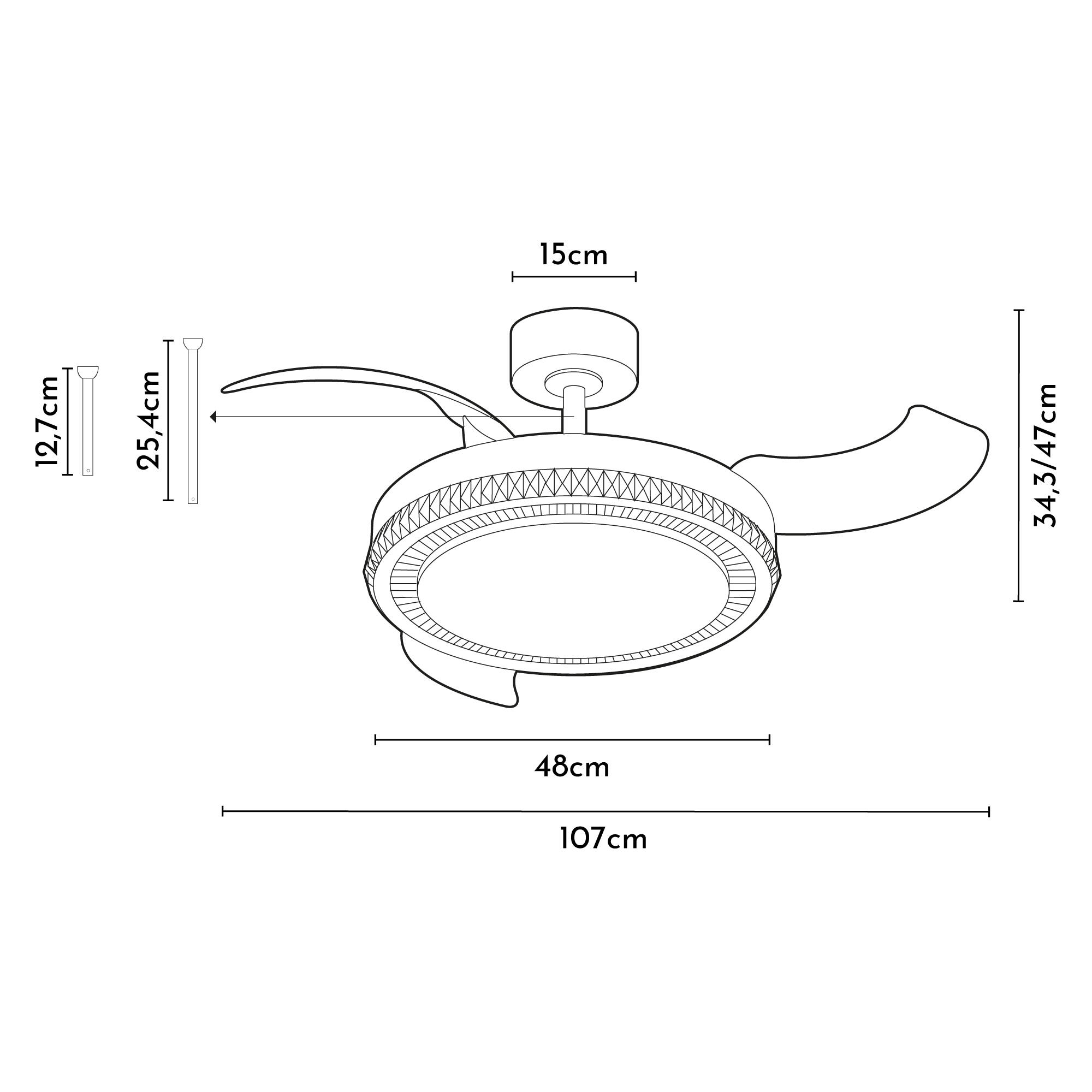 Ventilador de techo con luz silencioso DC Arte Confort Euria M blanco 107 cm - 8