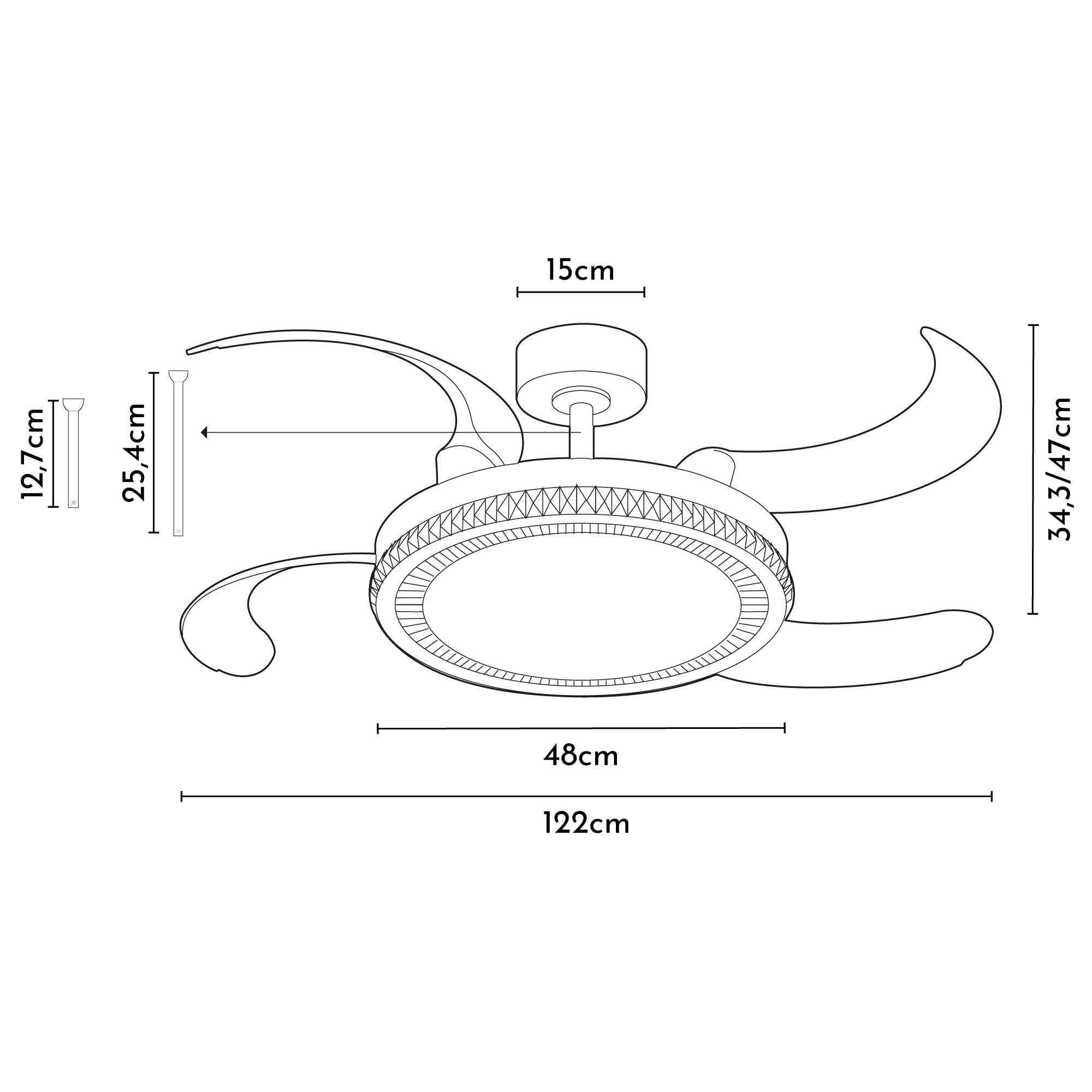 Ventilador de techo con luz silencioso DC Arte Confort Euria L blanco 122 cm - 8