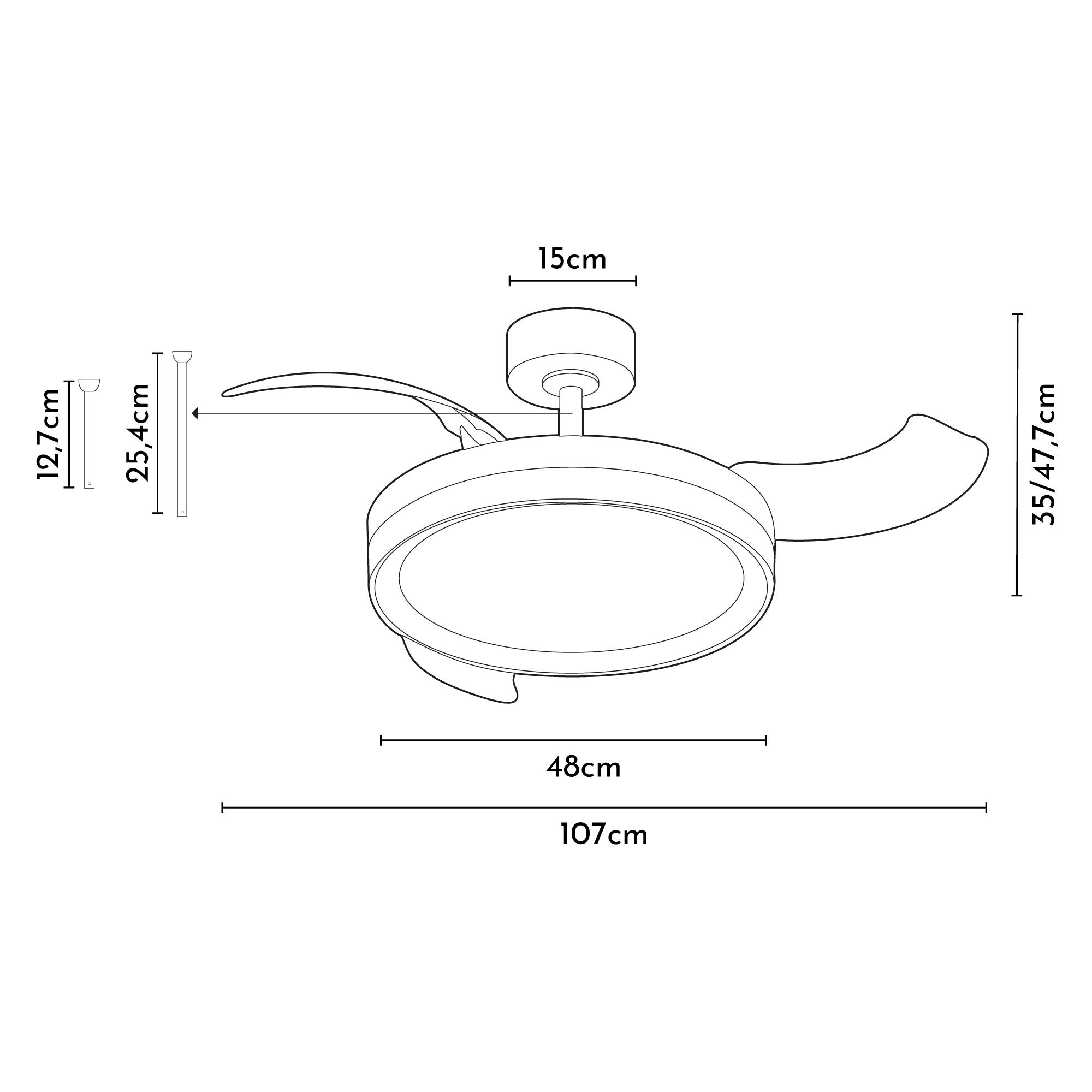 Ventilador de techo con luz silencioso DC Arte Confort Betel M blanco/negro 107 cm - 8