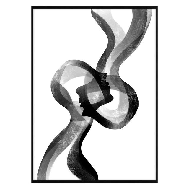 Stampa incorniciata Linked souls nero 52 x 72 cm
