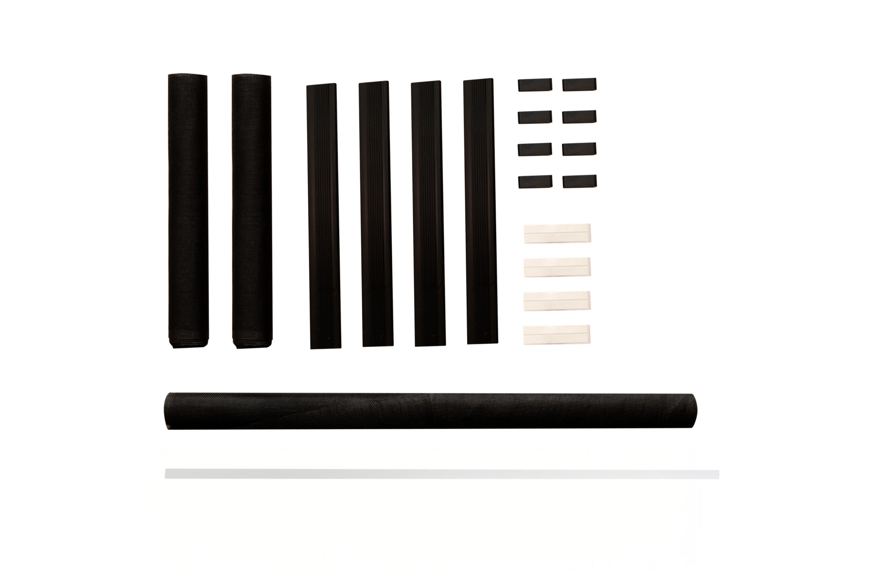 Mosquitera cortina puerta 67-120x250cm extensible PVC recortable blanco tela poliester gris - 5