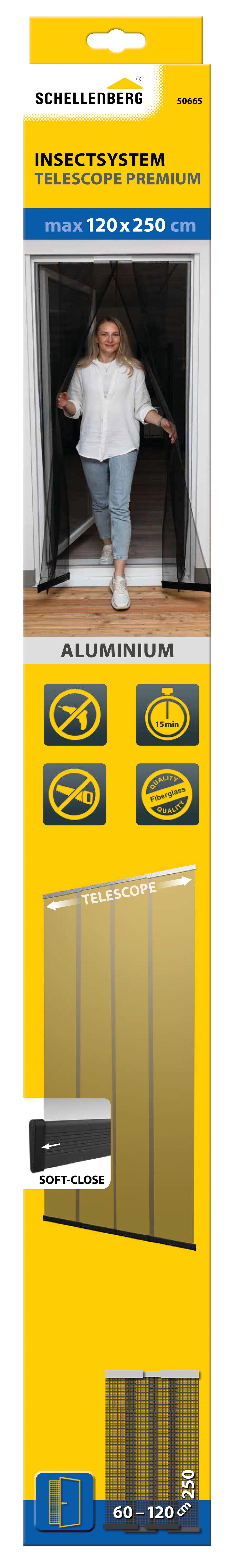 Mosquitera cortina puerta 67-120x250cm extensible PVC recortable blanco tela poliester gris - 6