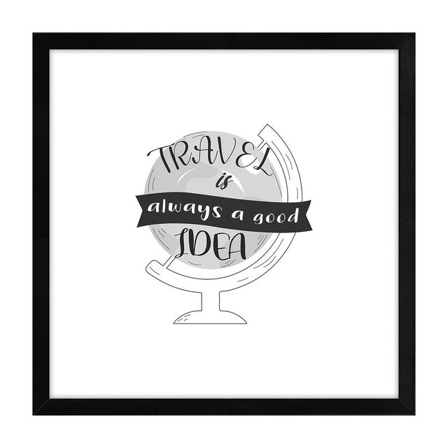 Stampa incorniciata Travel is nero 32 x 32 cm