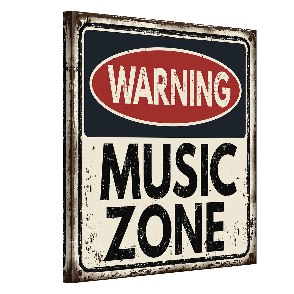 Quadro su tela Warning music, multicolore 24 x 35 cm - 4