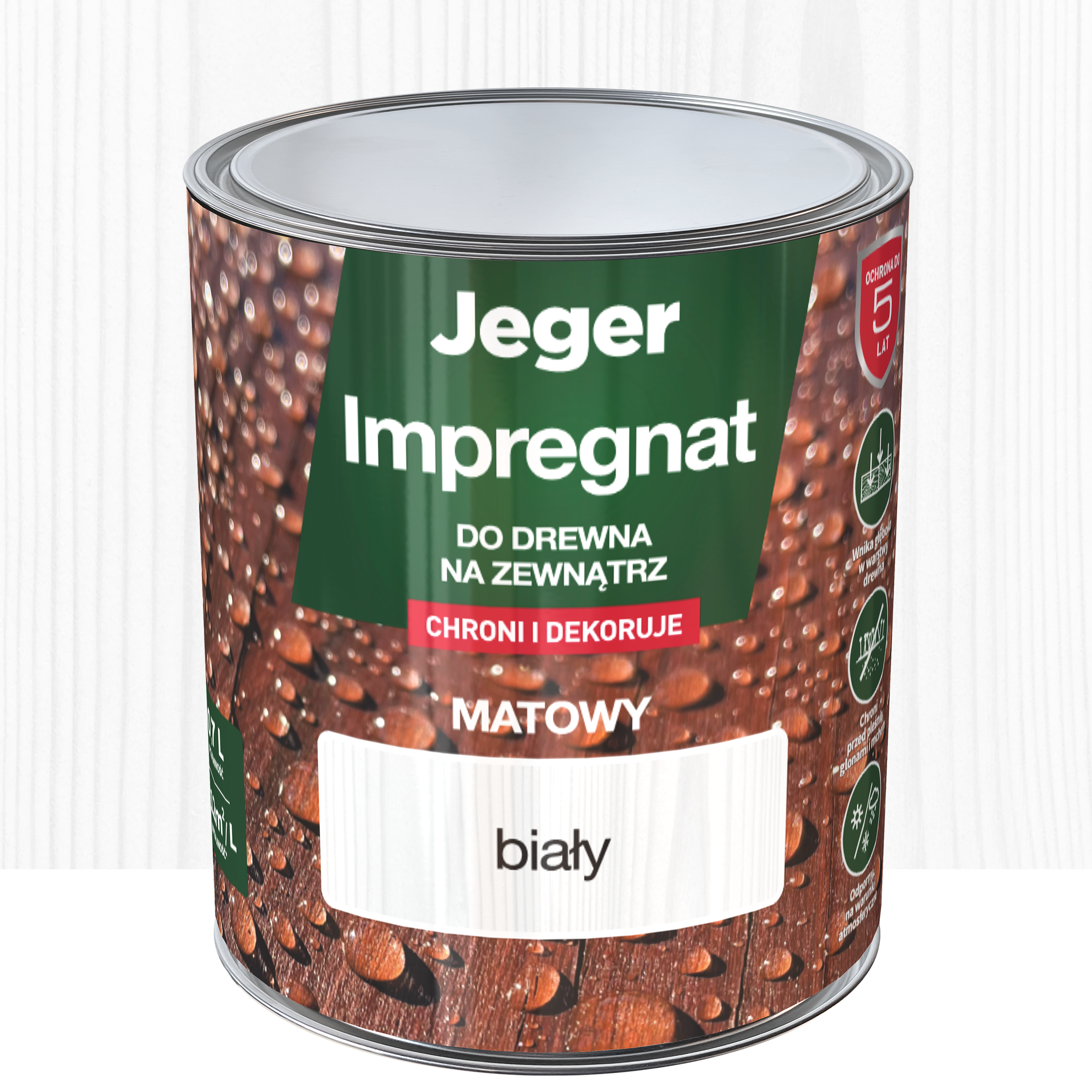 Impregnat do ochrony i dekoracji drewna biały 0.7 l Jeger