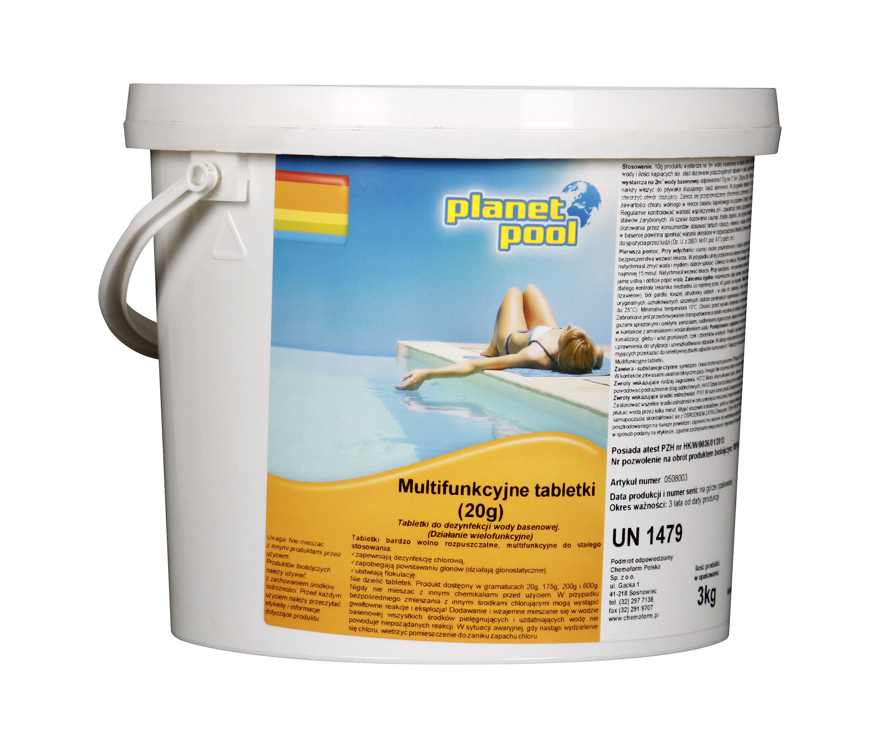 Tabletki chlorowe 150szt. 20g 3kg Chemochlor Planet Pool