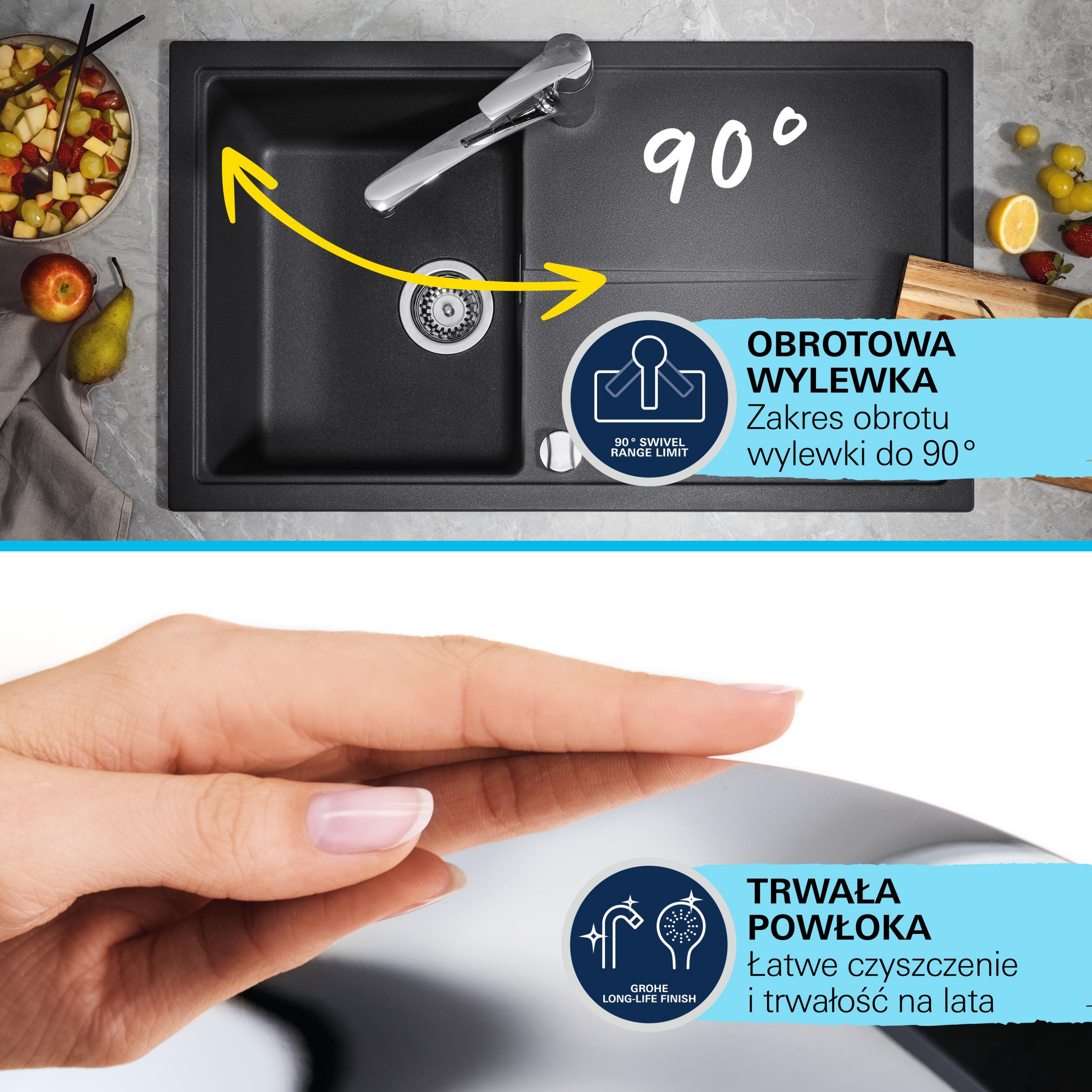 Bateria kuchenna z wyciąganą wylewką QuickFix Start 2021 Grohe - 11