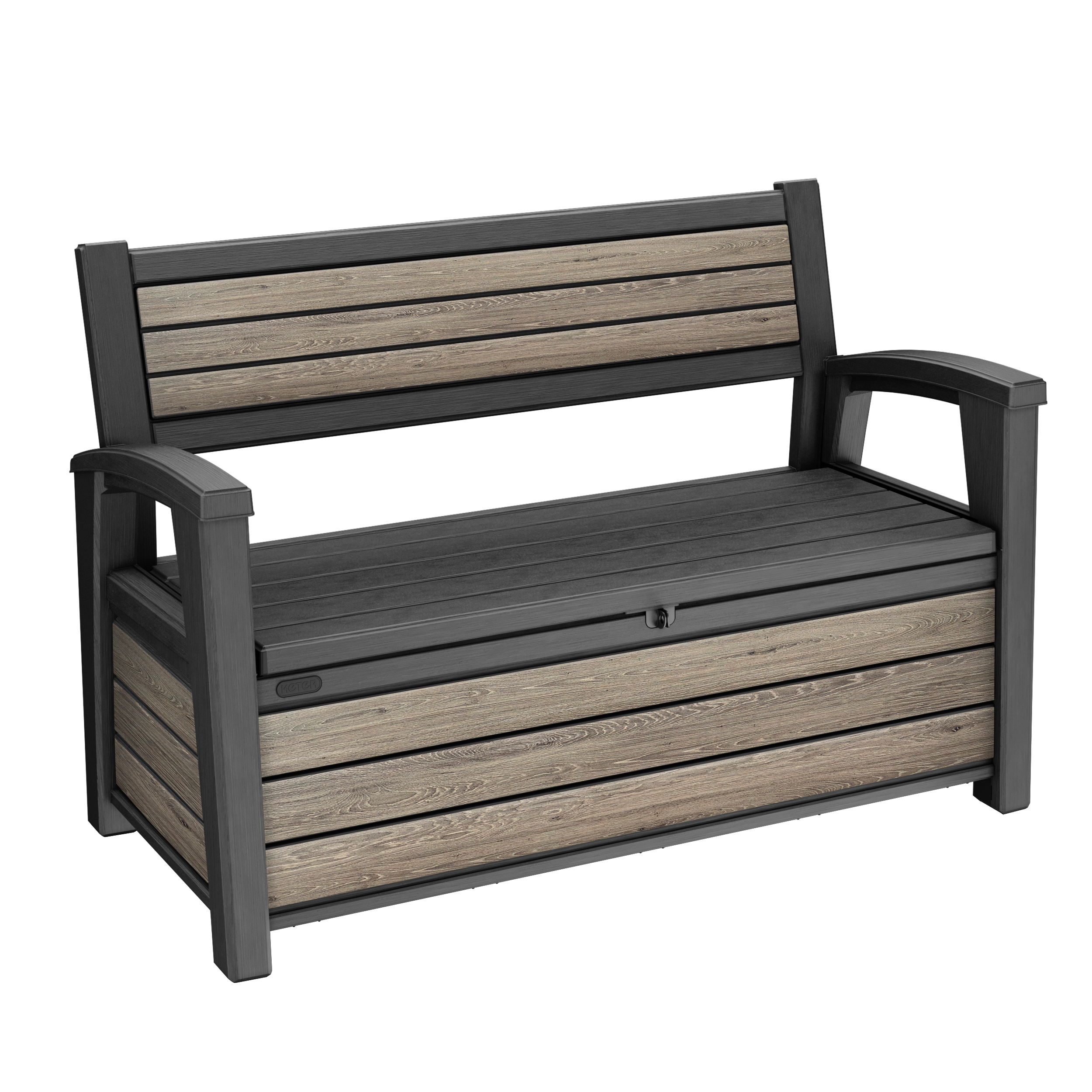 Arcón de exterior de polipropileno brushed bench 132,7x84x63,5 cm 227 l