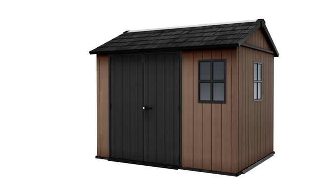 Caseta de resina Newton Plus 759/1175 de 228x252x287 cm y 5.7 m2 con 20 mm espesor y doble puerta abatible KETER