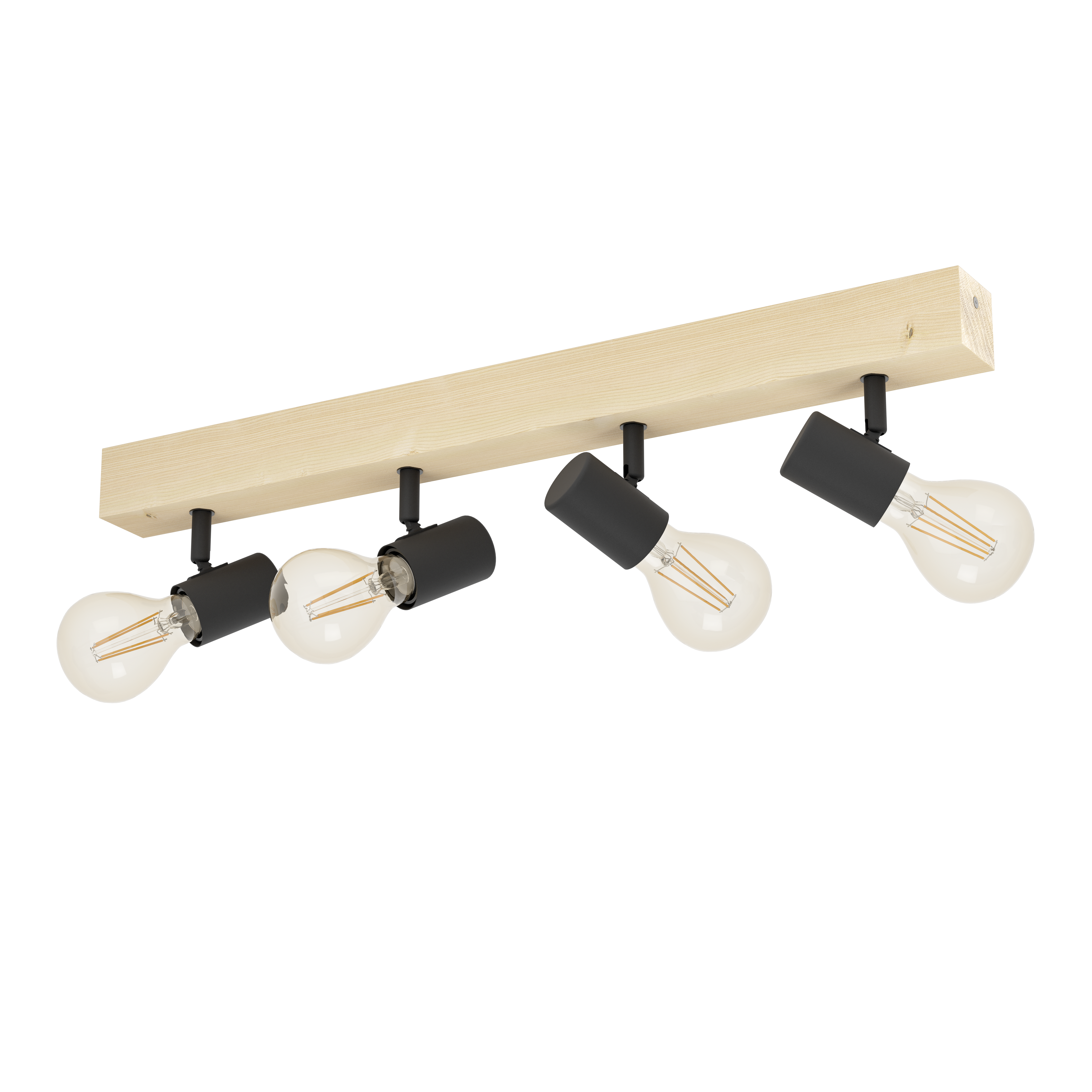 Barra de focos 4 luces Townshend madera y negro - 4