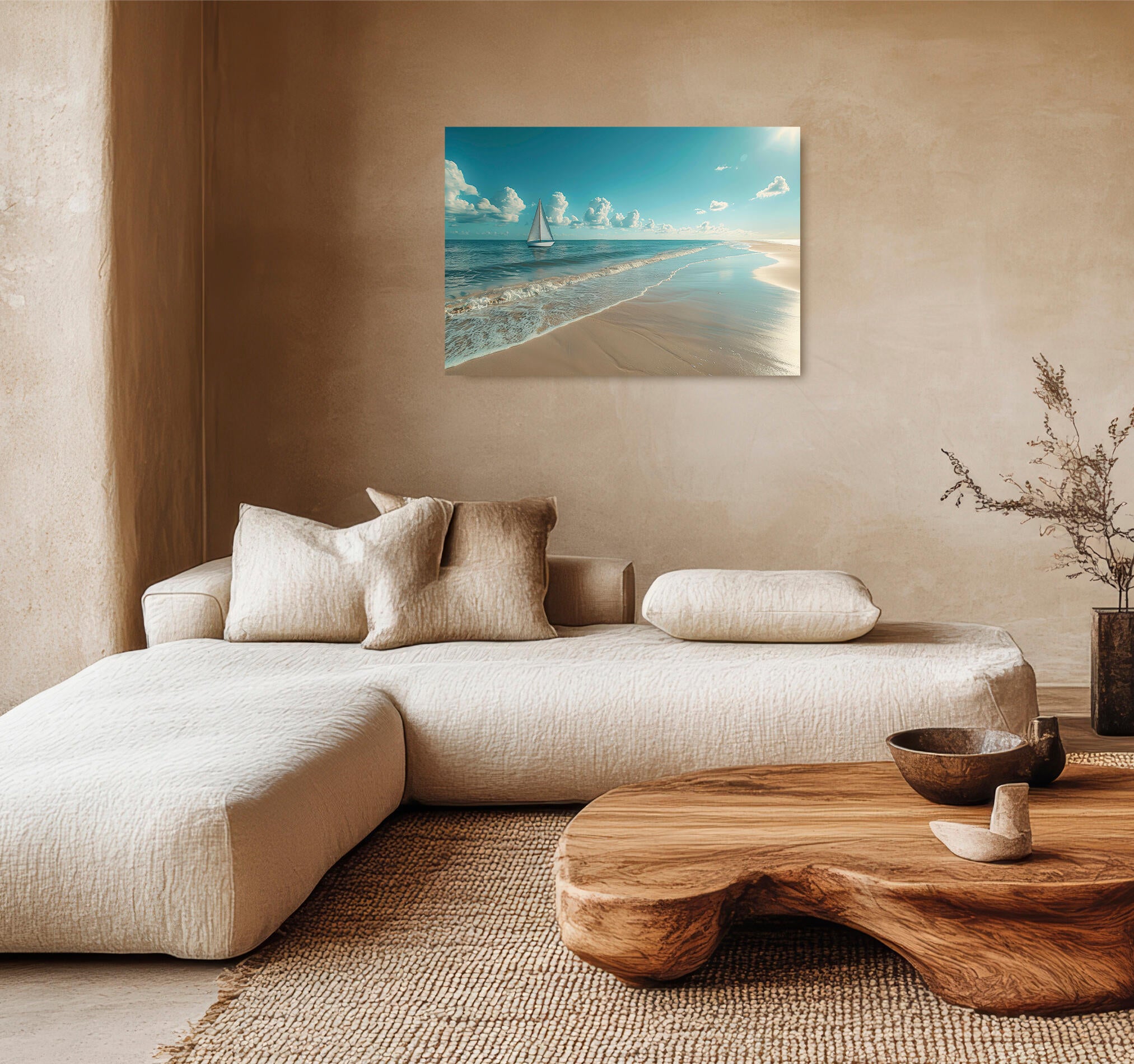 Cuadro impreso sin marco arena velero 70 x 100 cm