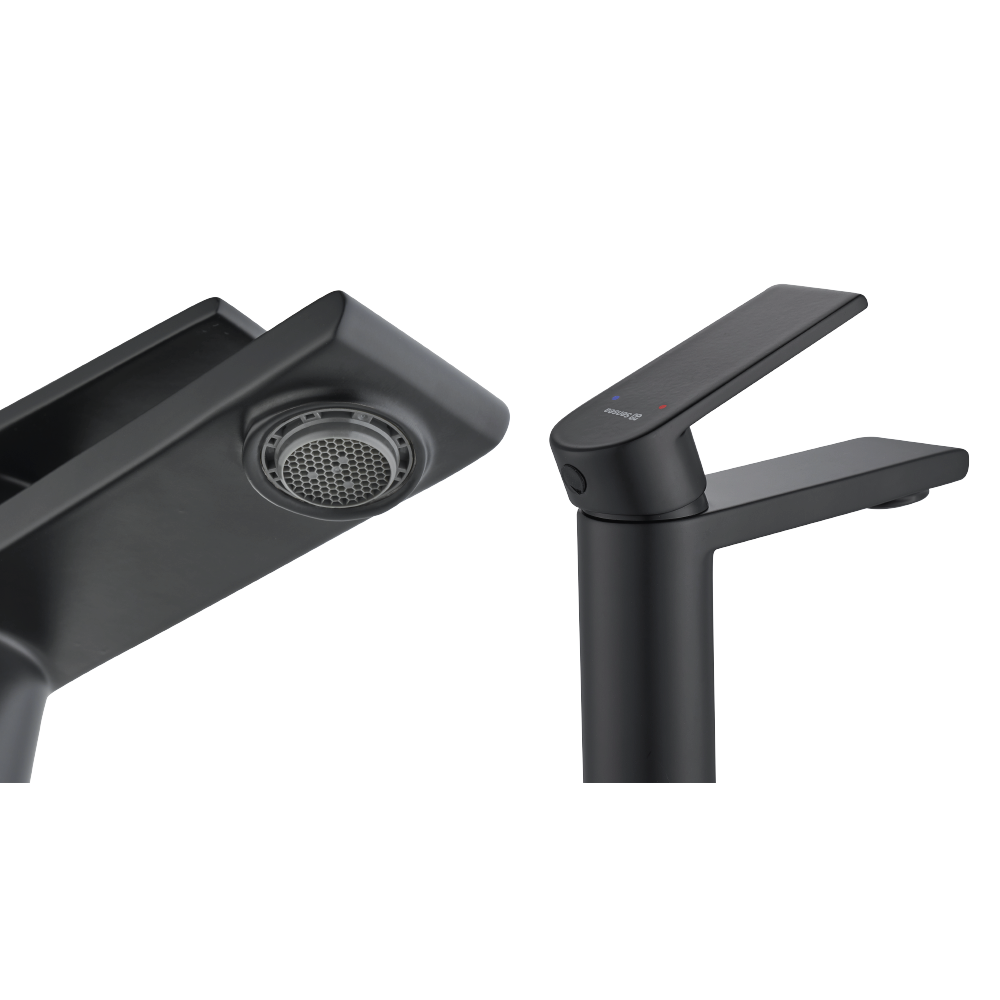 Grifo de lavabo SENSEA Cinta monomando negro mate. Latón - 10