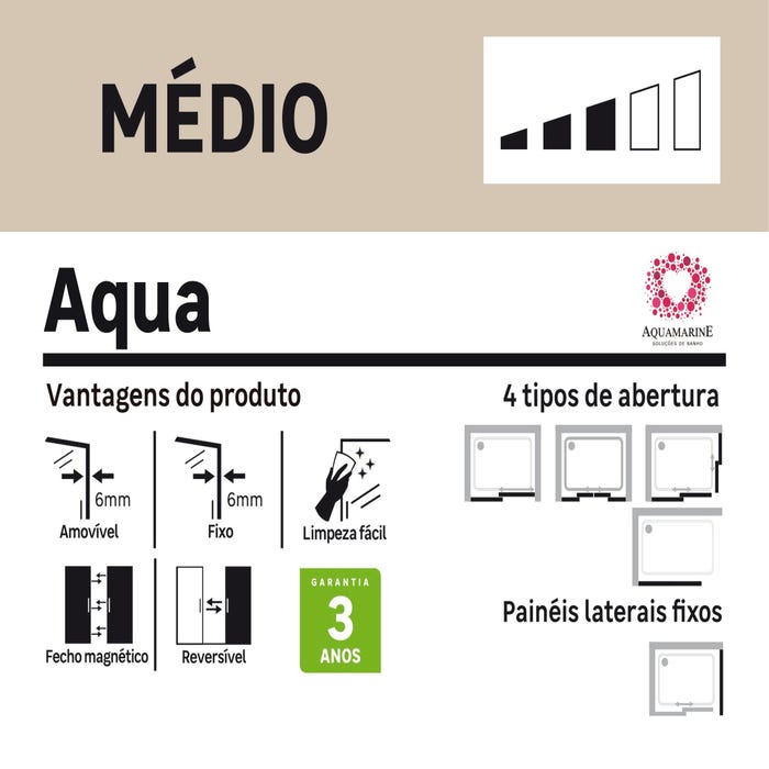 quartil de qualidade medio gama de proteção de duche AQUA
