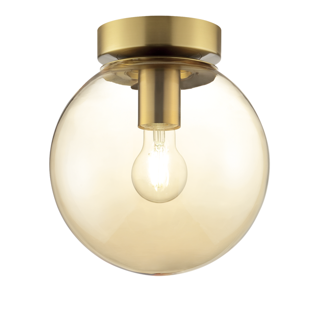 Plafonnier E27, cristal, ambre Callas D.22 cm INSPIRE