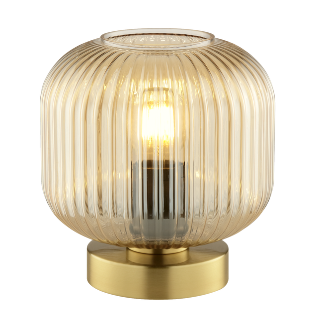Lampe E27 Dipsy, verre, ambre, H. 21.5cm, INSPIRE