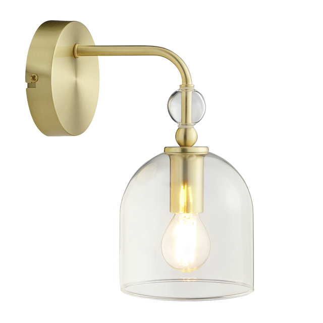 Applique E14, acier / verre, doré, Lipsia, INSPIRE