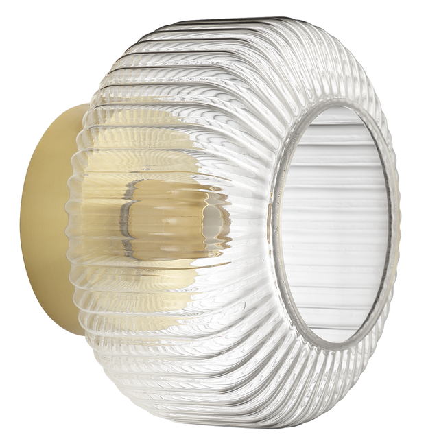Applique glamour Dipsy ottone paralume trasparente E14 INSPIRE